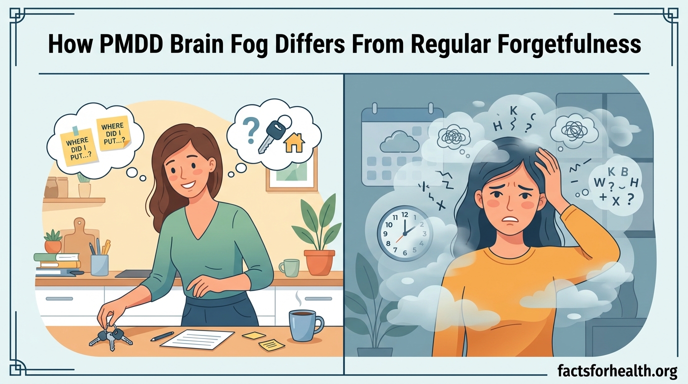 How PMDD Brain Fog Differs From Regular Forgetfulness