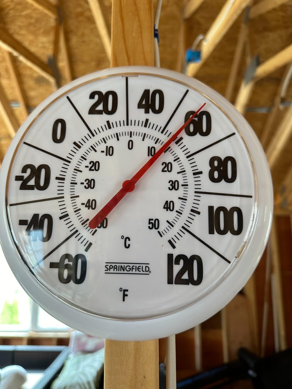 Springfield Indoor Outdoor Big and Bold Dial Thermometer, Wireless Thermometer with Easy to Read Large Numbers for Patio, Pool, and Indoor Areas, 8-Inch, White customer photo 2