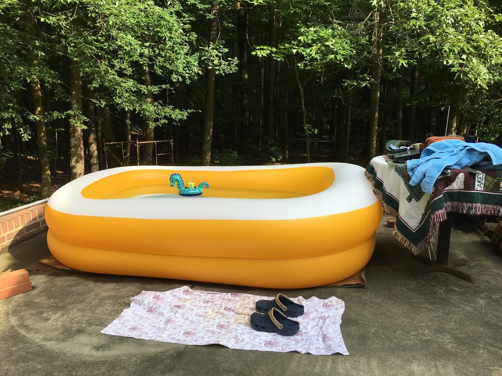INTEX Rectangular Family Lounge Inflatable Swimming Pool for Kids & Adults | 58484EP - Outdoor Backyard Swim Center for Family Fun, 120in x 72in x 22in customer photo 1