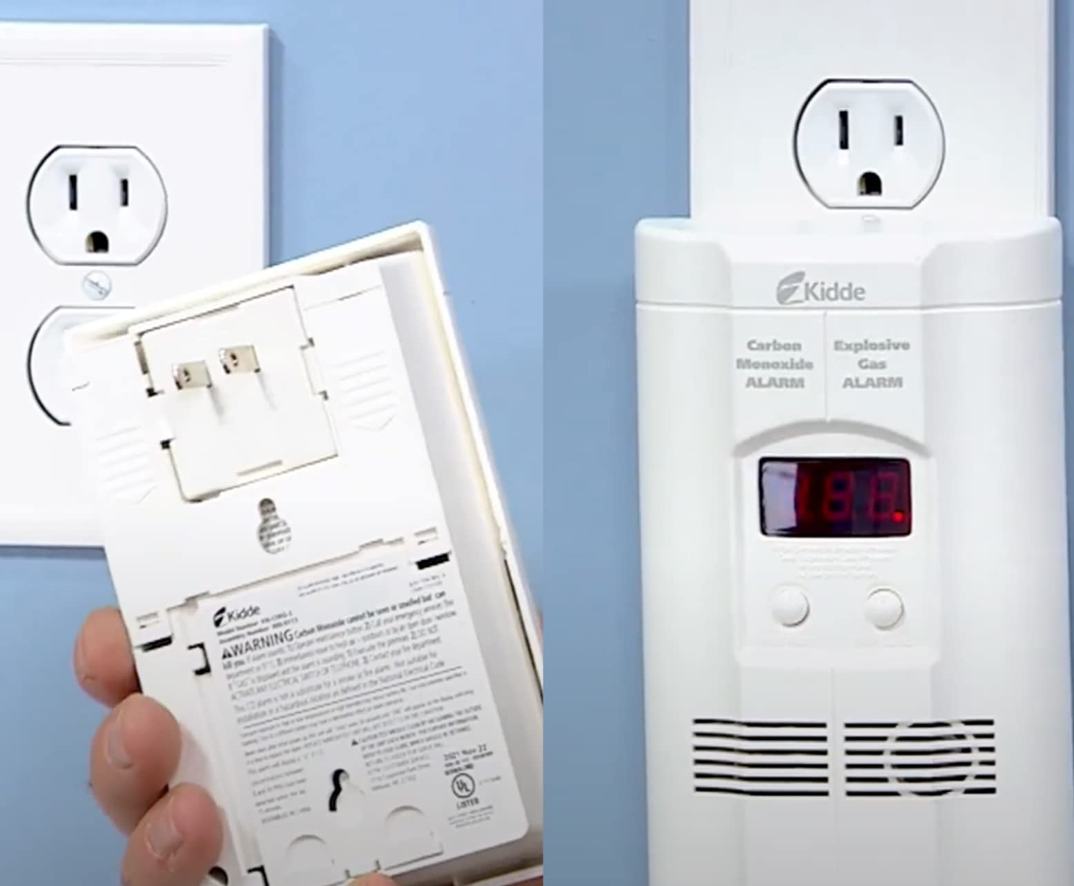 Kidde Carbon Monoxide Detector, Propane, Natural, Methane, & Explosive Gas Alarm, Plug-in Wall with 9-Volt Battery Backup, Digital LED Display customer photo 1