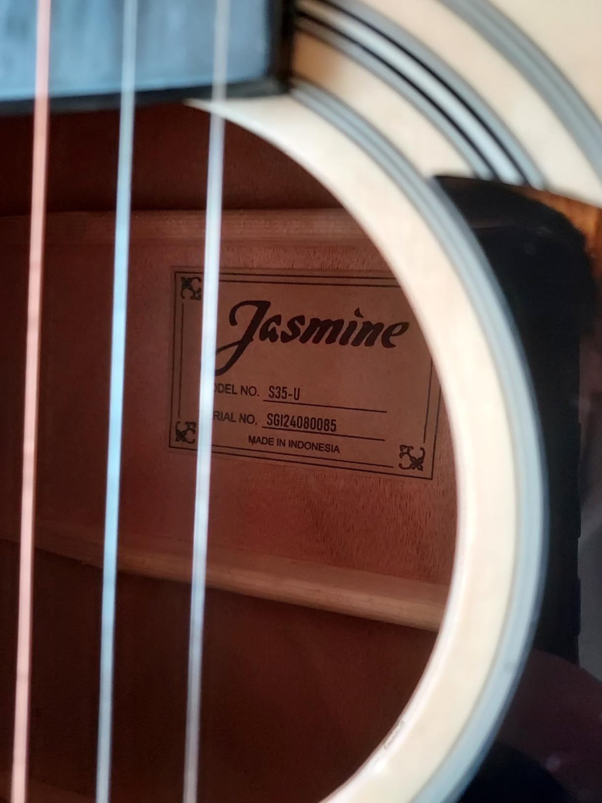 Jasmine S35 Dreadnought Acoustic Guitar Strings 6, Rosewood Fingerboard, Advanced X Bracing - Full-Size Guitar for Beginners & Others - Natural Finish, Right | Sitka spruce top; Mahogany back and sides; Satin finish customer photo 1
