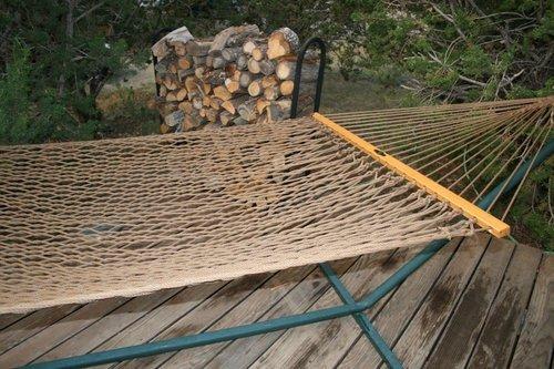 Original Pawleys Island Large Oatmeal DuraCord Rope Hammock - 13 ft. x 55 in., 2-Person, 450 lb Capacity, Oak Spreader Bar, Zinc-Plated Hardware, Handcrafted in the USA customer photo 1