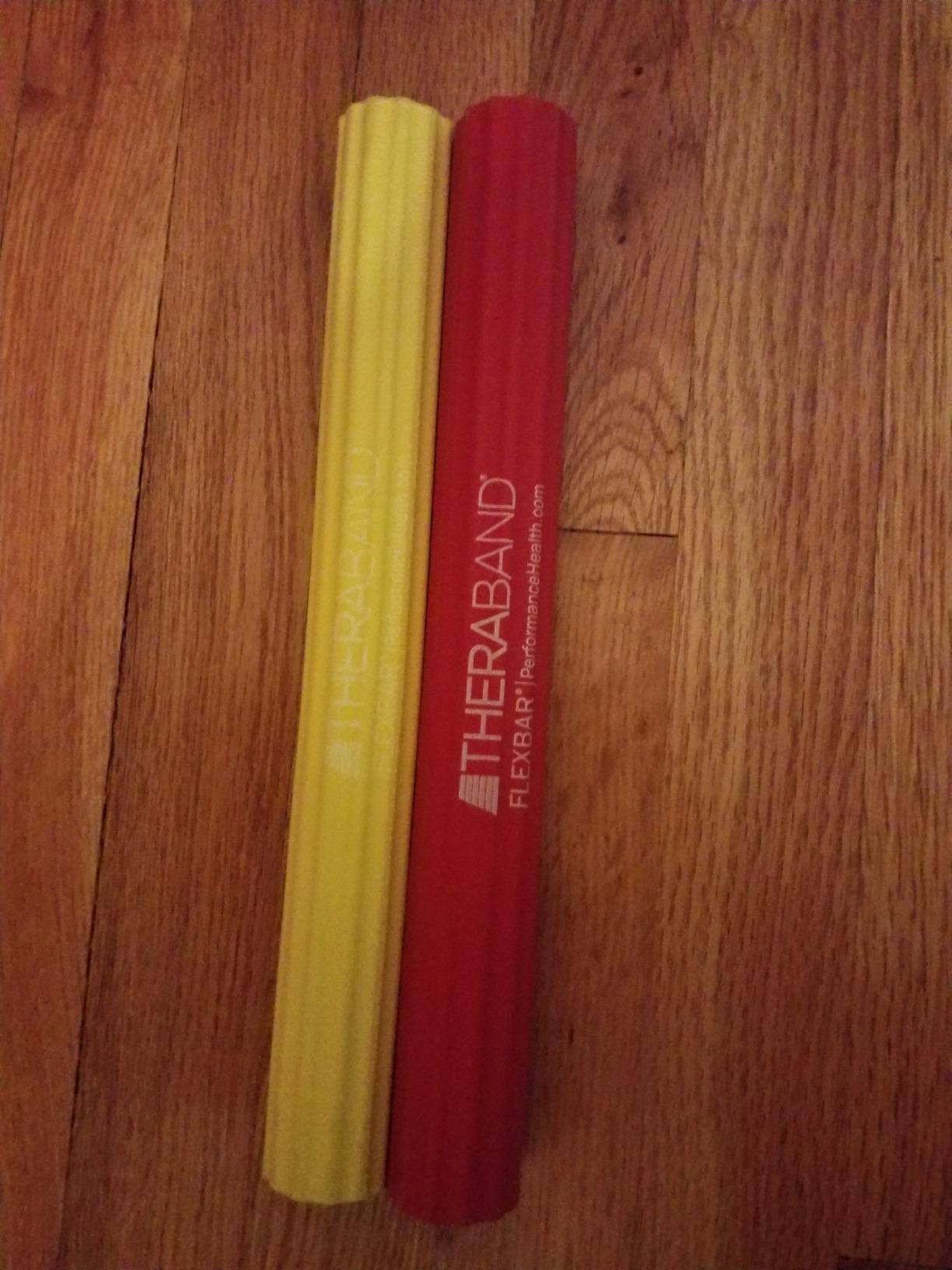 THERABAND FlexBar Resistance Bar, Physical Therapy, Flex, Elbow, Wrist, Red | Flex therapy bar for physical therapy, wrist and forearm exercise, with non slip grip and compact design customer photo 1