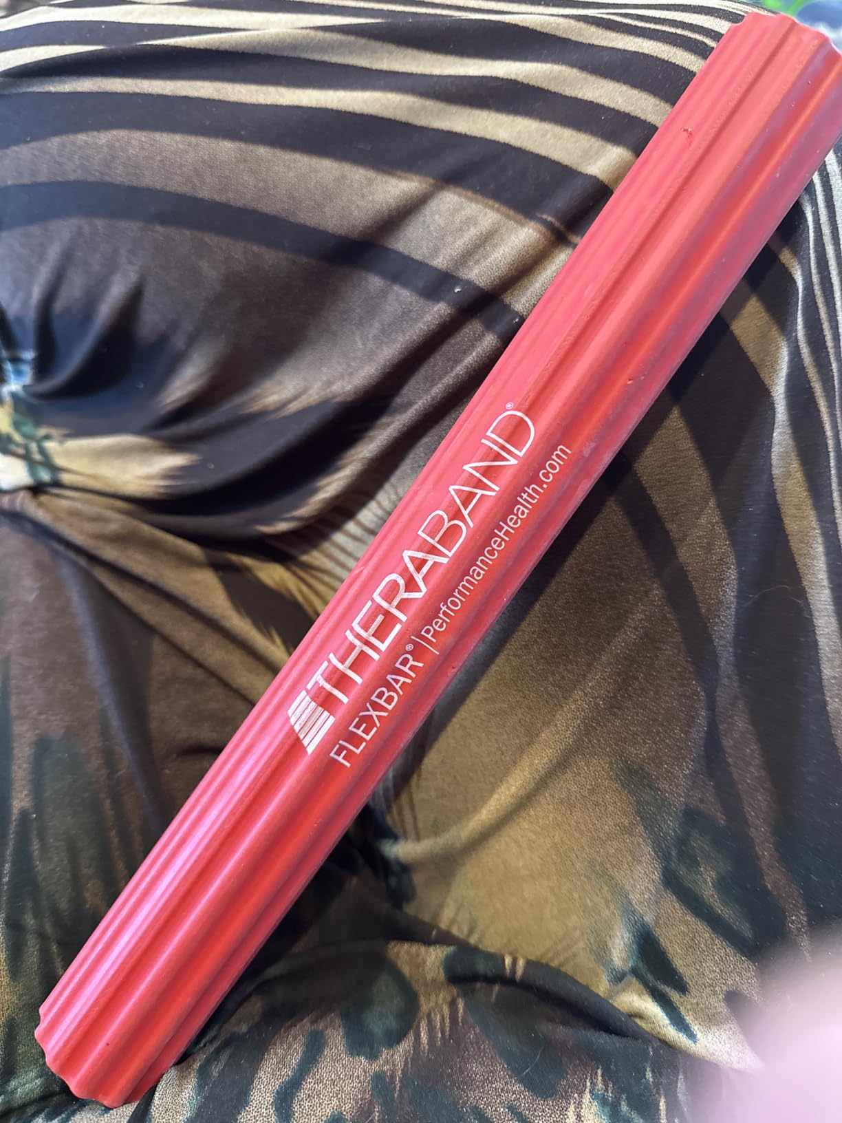 THERABAND FlexBar Resistance Bar, Physical Therapy, Flex, Elbow, Wrist, Red | Flex therapy bar for physical therapy, wrist and forearm exercise, with non slip grip and compact design customer photo 2