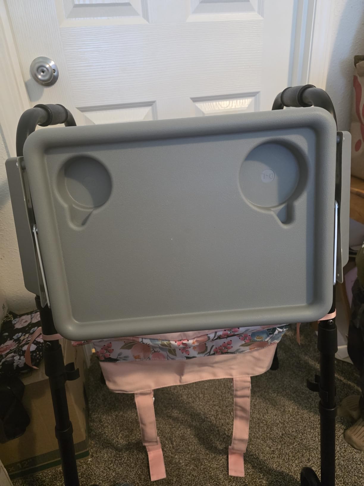 DMI Walker Tray, Rollator Tray, Mobility and Walker Accessory Tray Table Fits Most Standard Walkers, Folding with Two Cup Holders and Tool Free Assembly, 16 x 11.8 inch customer photo 1