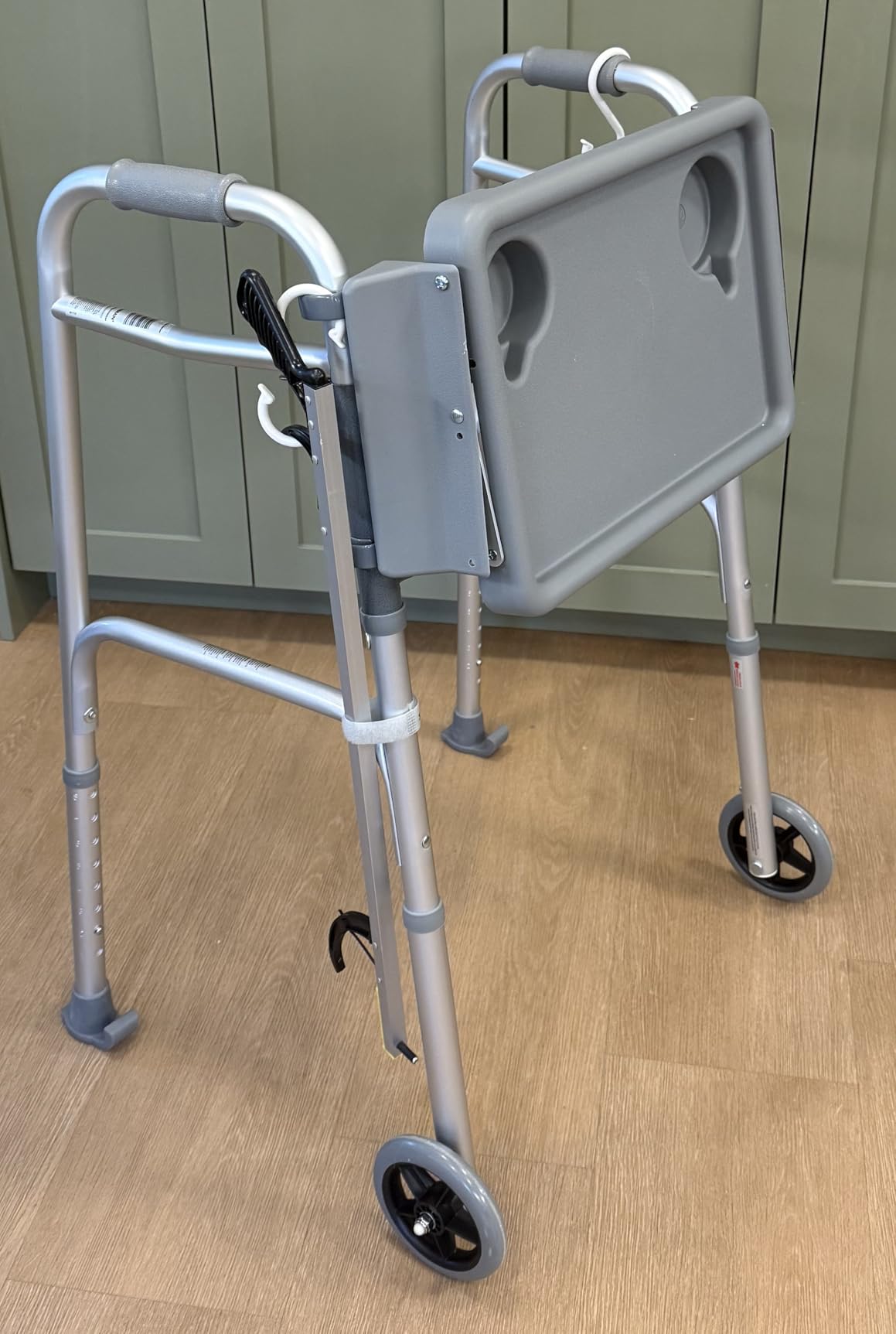 DMI Walker Tray, Rollator Tray, Mobility and Walker Accessory Tray Table Fits Most Standard Walkers, Folding with Two Cup Holders and Tool Free Assembly, 16 x 11.8 inch customer photo 2