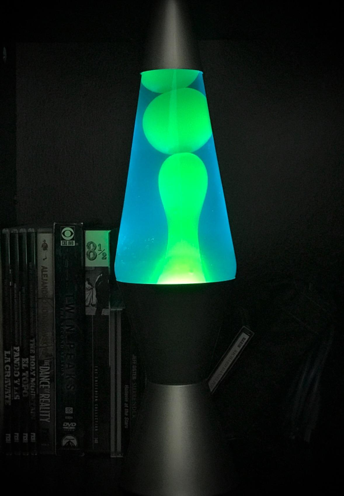 Lava Lite 2124 the Original 14.5-Inch Silver Base Lamp with Yellow Wax in Blue Liquid customer photo 2