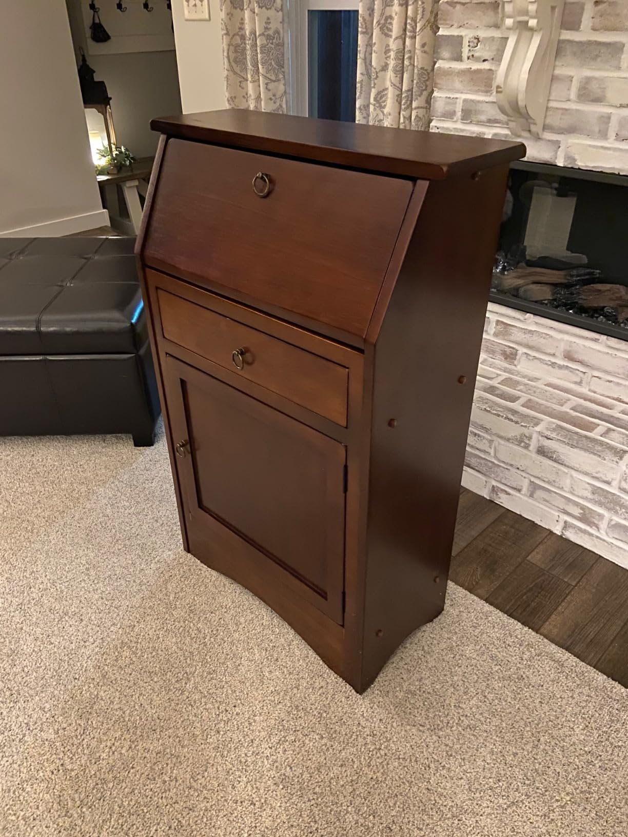 Winsome Regalia Secretary Desk, Antique Walnut | Small Writing & Work Desk for Home Office, Vanity for Bedroom, Sturdy Furniture for Students, Small Spaces, Dorms, Apartments customer photo 1