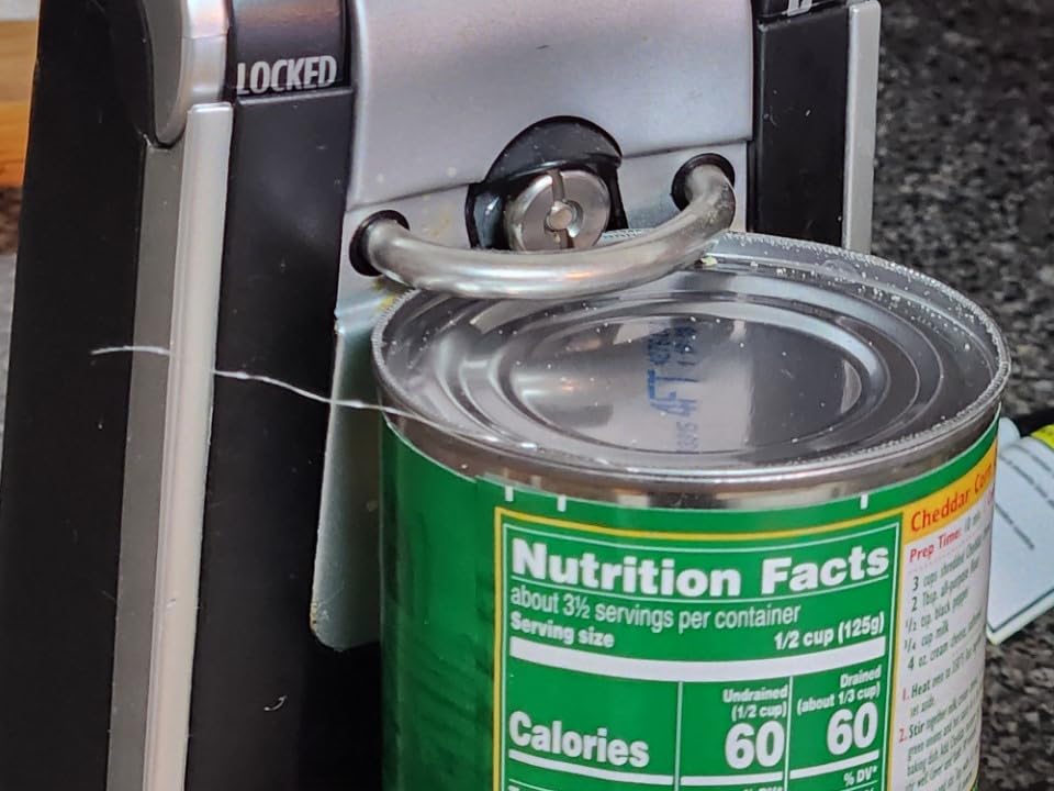 Hamilton Beach Smooth Touch Electric Can Opener With Easy Push Down Lever | Opens All Standard, Extra-Tall & Pop-Top Cans | Includes Stainless Steel Scissors | Black & Chrome | 76607J customer photo 1