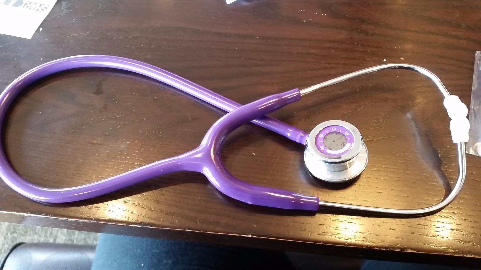 MDF Instruments, Pulse Time 2-in-1 Digital LCD Clock and Single Head Stethoscope - Purple (MDF740-08) customer photo 1