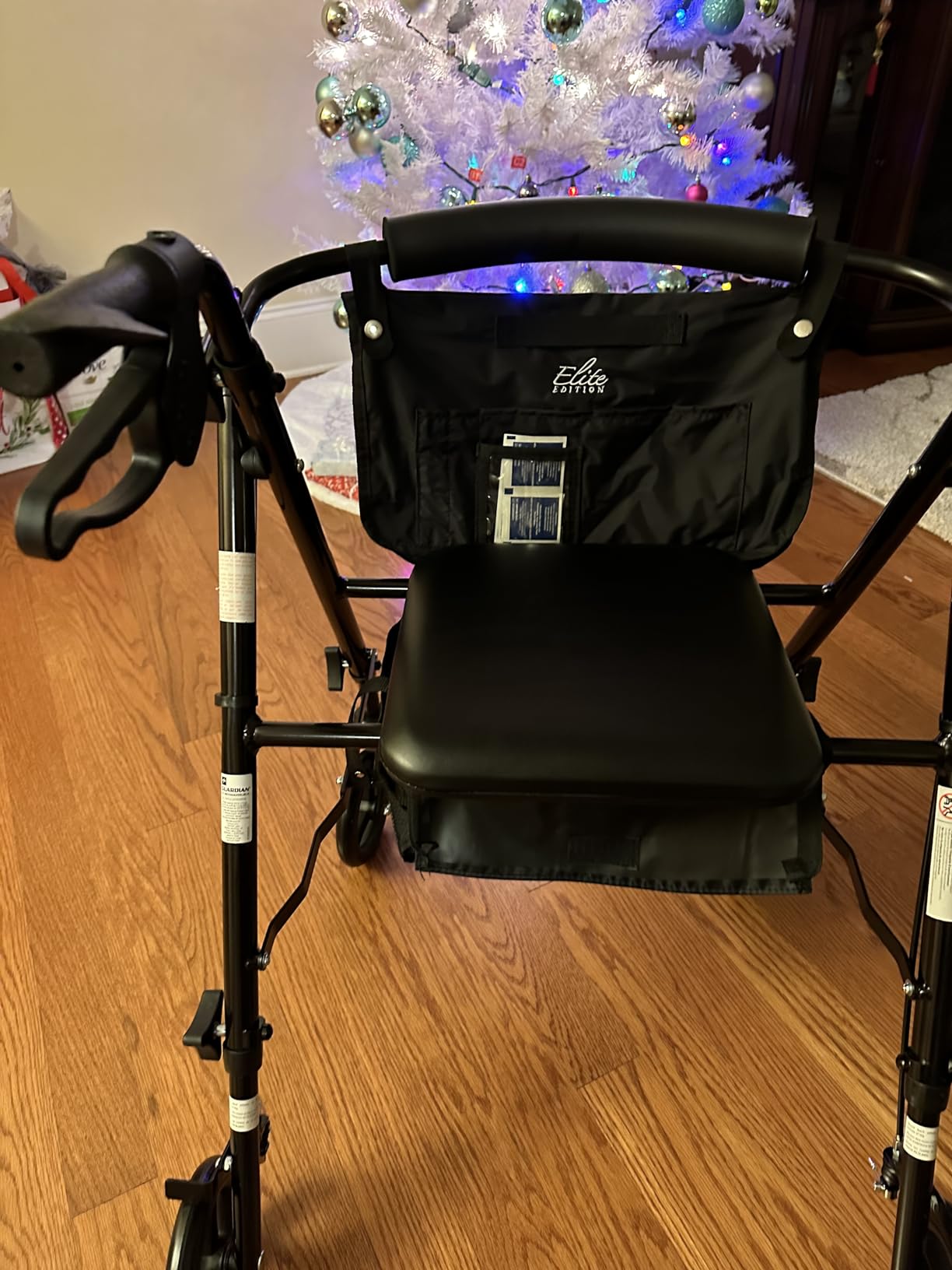 Medline Freedom Mobility Lightweight Folding Aluminum Rollator Walker with 6-inch Wheels, Adjustable Seat and Arms, Burgundy customer photo 1