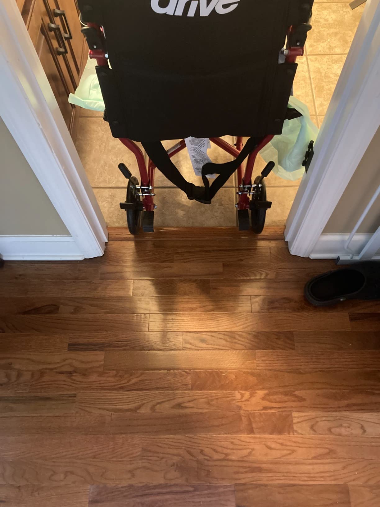 Drive Medical ATC19-BL Transport Wheelchair, Swing-Away Footrest, Blue | Lightweight Aluminum Transport Wheelchair for Easy On and Off Transfers customer photo 1