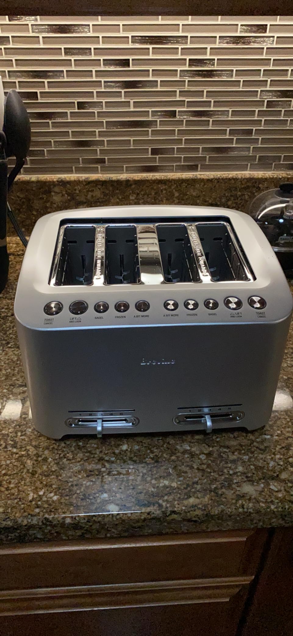 Breville BTA840XL Die-Cast Smart Toaster, 4 Slice, Brushed Stainless Steel | Toast bagels and thick bread evenly in wide slots with variable browning control | Includes 'A Bit More' and 'Lift & Look' customer photo 1