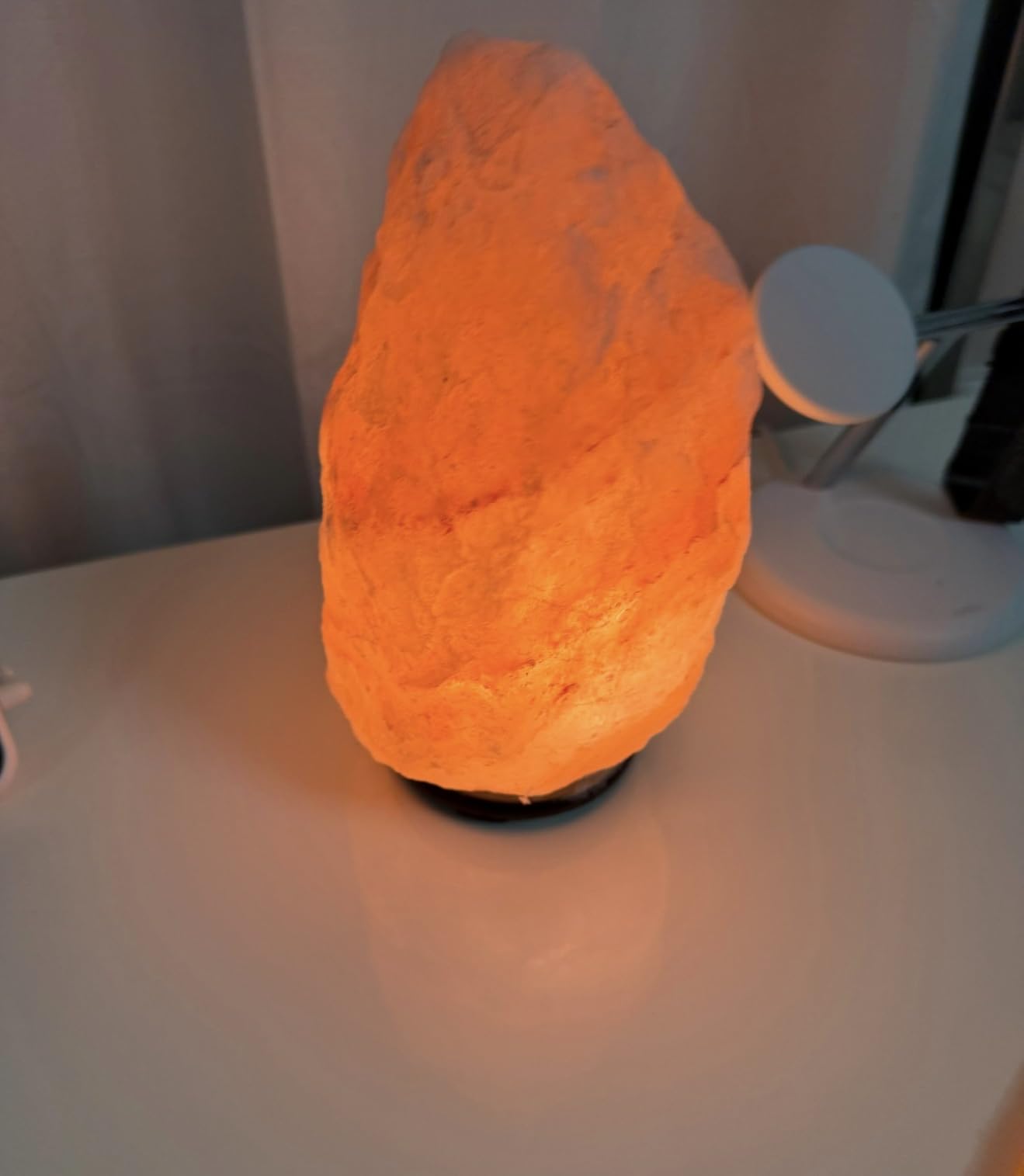 WBM Salt Lamp - USB Himalayan Salt Lamp with Touch Dimmer Control, Natural Pink Crystal, 5-7 lbs, Wooden Base, LED Bulb, Room Decor, Home Decor, Relaxation, Ambiance, Gift customer photo 1