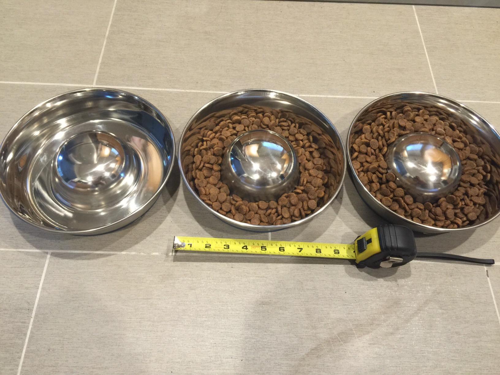 OurPet's Durapet Slow Feed Premium Stainless Steel Dog Bowl, Silver, Large (2040010302) | Helps pace rapid eaters, durable easy clean design customer photo 2
