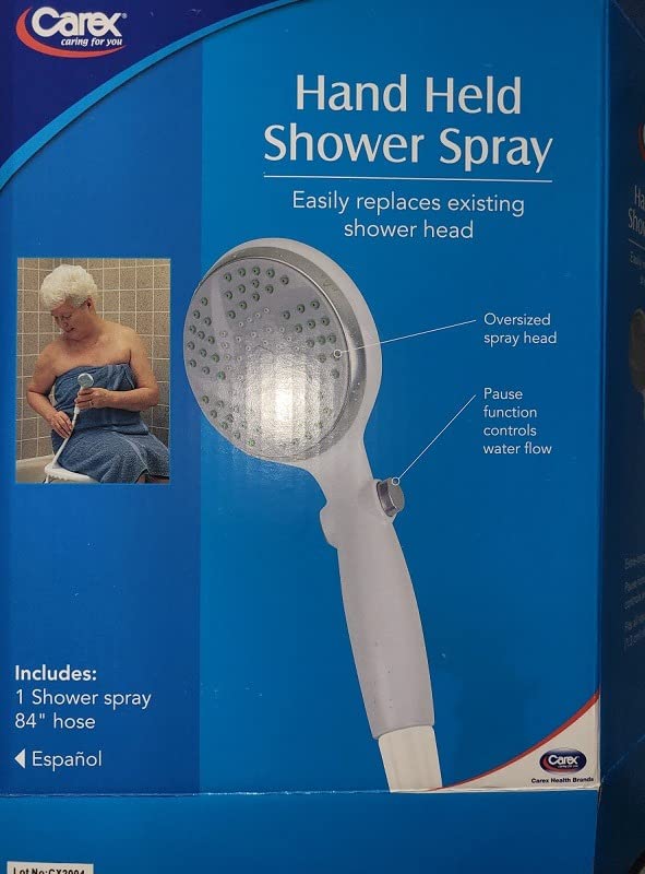 Carex Handheld Shower Head with Extra Long 84 inch Flexible Hose and Convenient Pause Function - Watersense Certified Handheld Shower Head with Hose with Oversized Spray Head - White customer photo 2