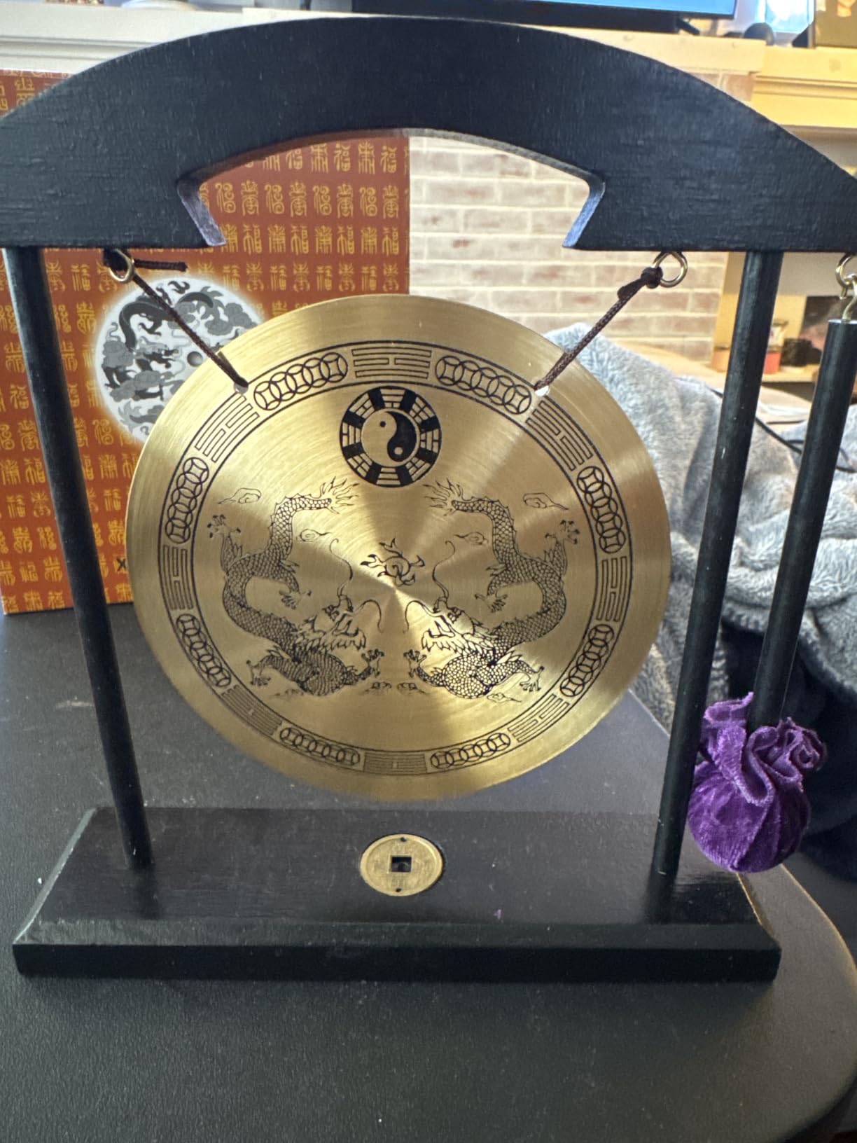 Zen Art Brass Feng Shui Desktop Gong for Home Office Table Decor Collectible Figurines customer photo 2