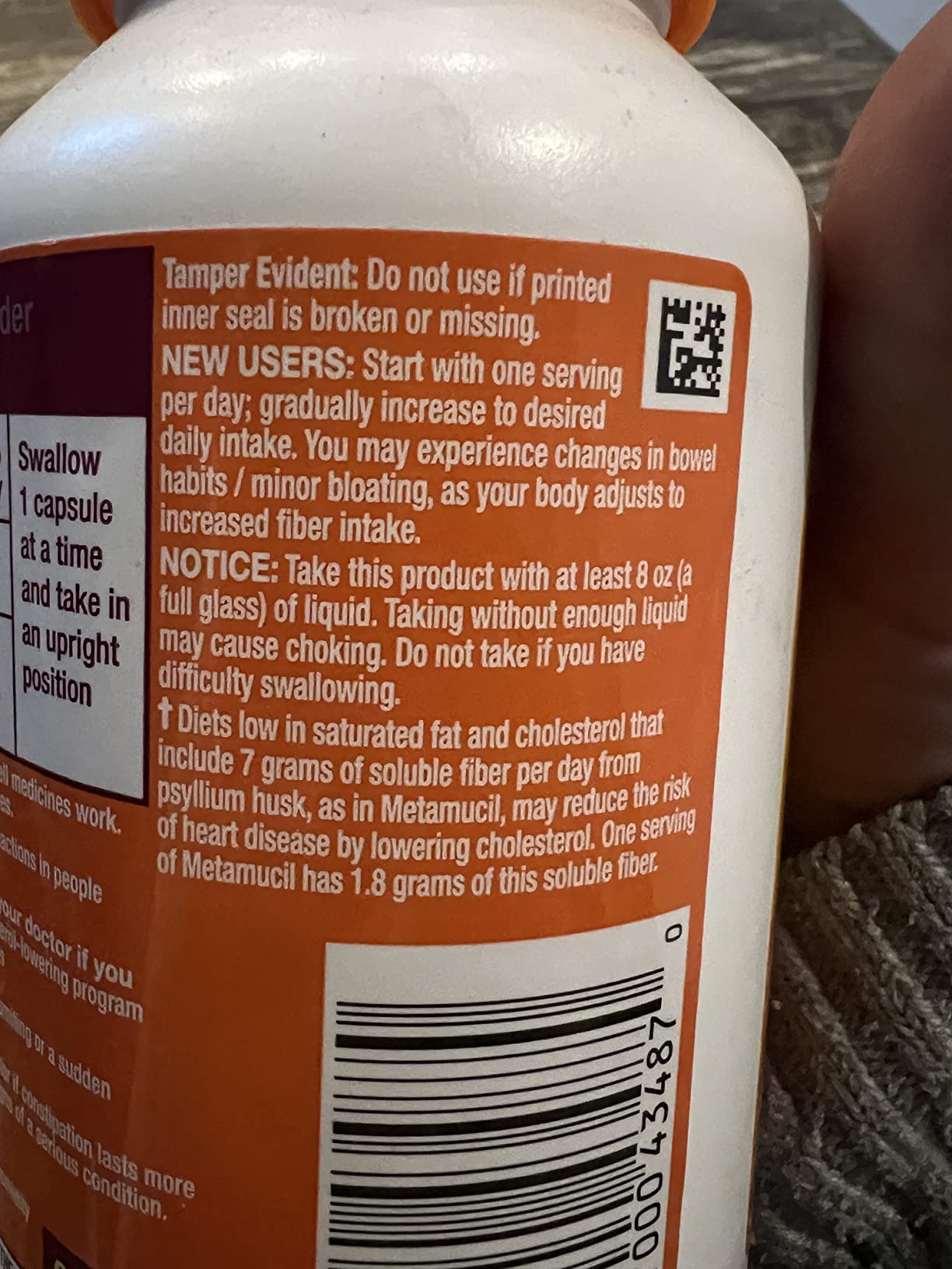 Metamucil, Psyllium Husk GLP-1 Friendly Fiber Capsules, 300 Capsules, 3-in-1 Fiber Supplement, Daily Psyllium Husk Fiber Capsules Help Support Digestive Health by Promoting Regularity* customer photo 1