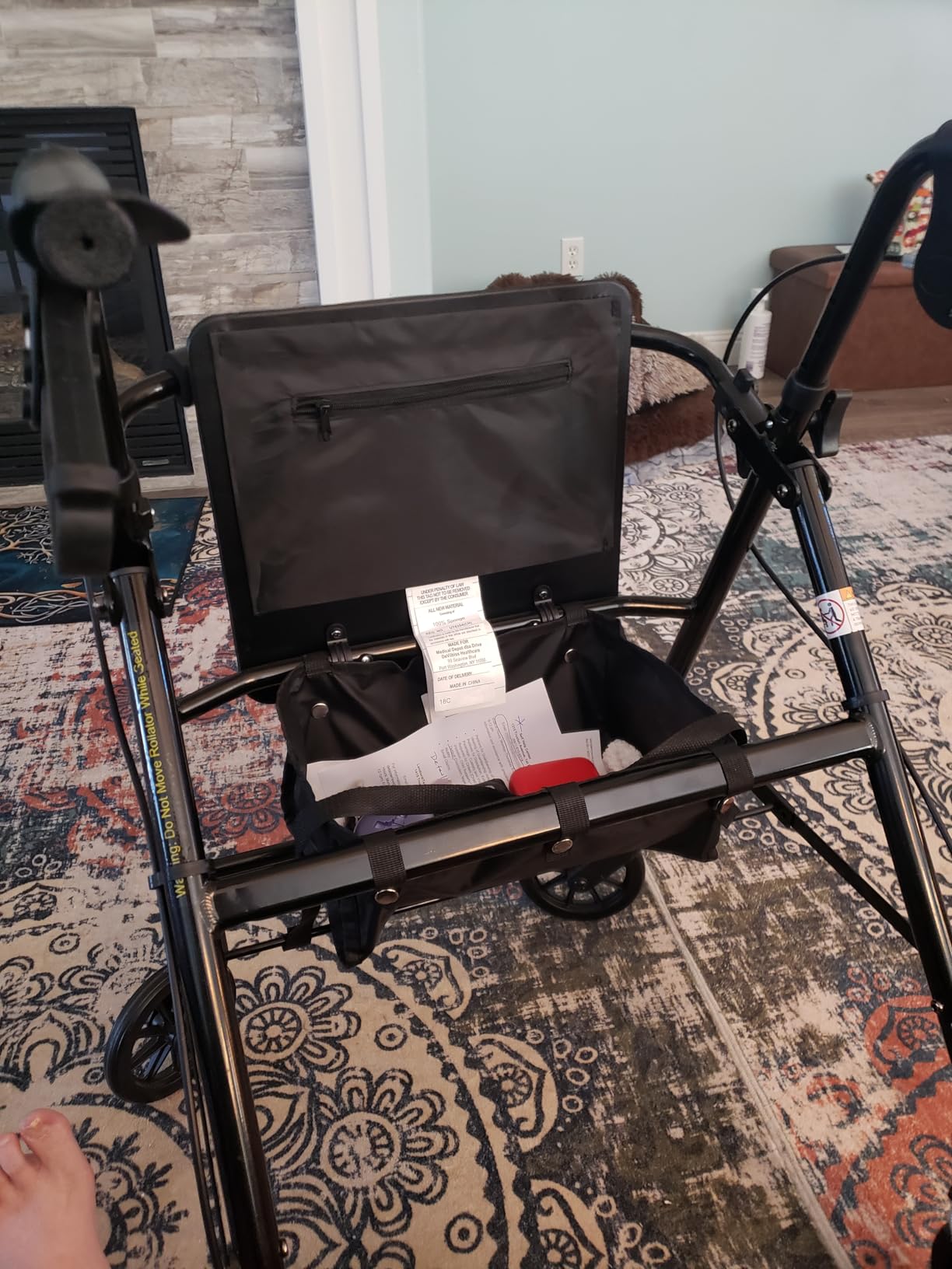 Drive Medical Aluminum Rollator Walker, Padded Seat, 6-Inch Wheels, Blue | Aluminum Rollator Walker Folds Up with 6 Inch Wheels for Indoor and Outdoor Mobility and Everyday Ease Daily customer photo 1
