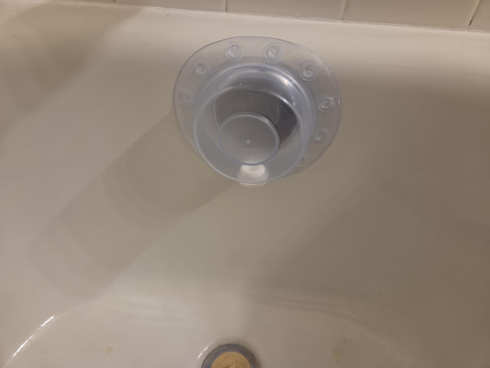 SlipX Solutions Bottomless Bath Overflow Drain Cover Accessory, Clear | Adds Inches of Water for Deeper, Warmer Soak, Fits Standard Bathtub Drains, Strong Suction Cups customer photo 1