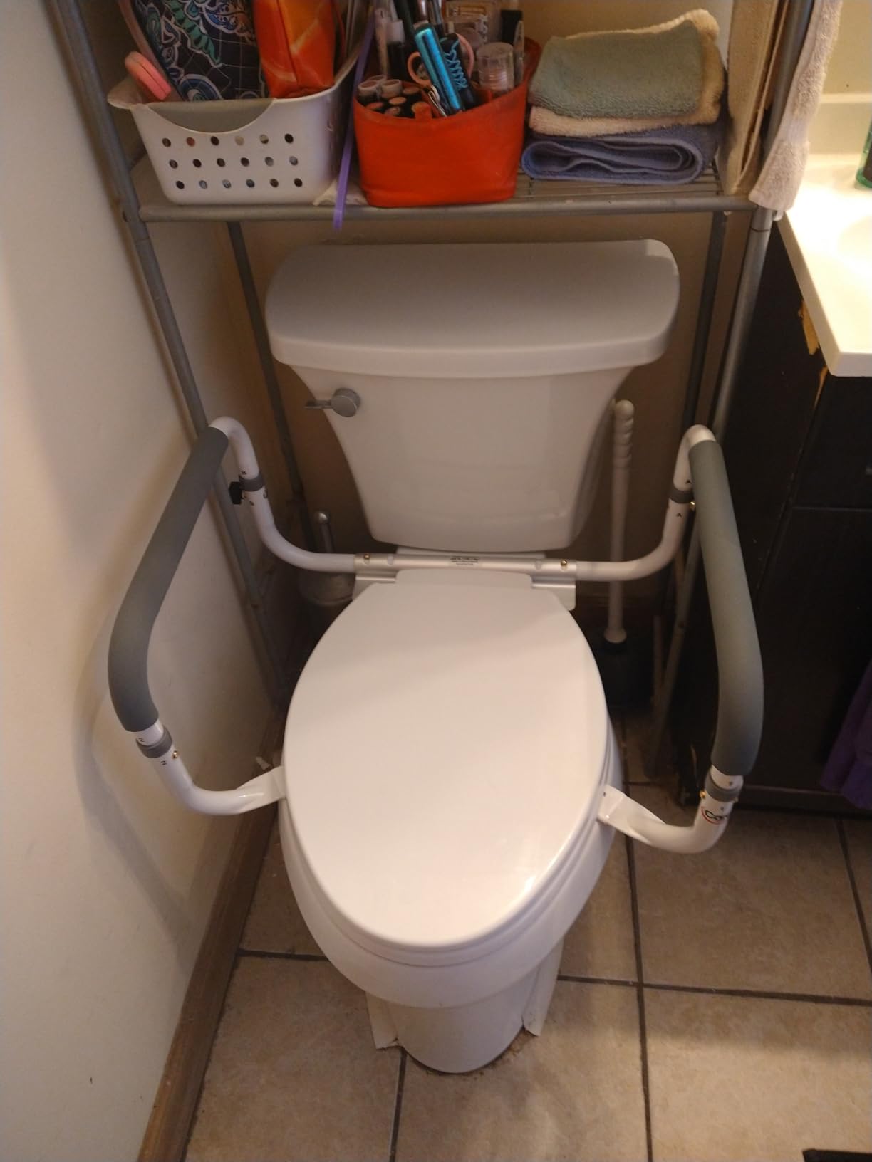 Carex Toilet Safety Frame - Toilet Safety Rails With Adjustable Width - Toilet Rails For Elderly, Handicap, Home Health Care Equipment After Surgery, Supports 300lbs customer photo 1