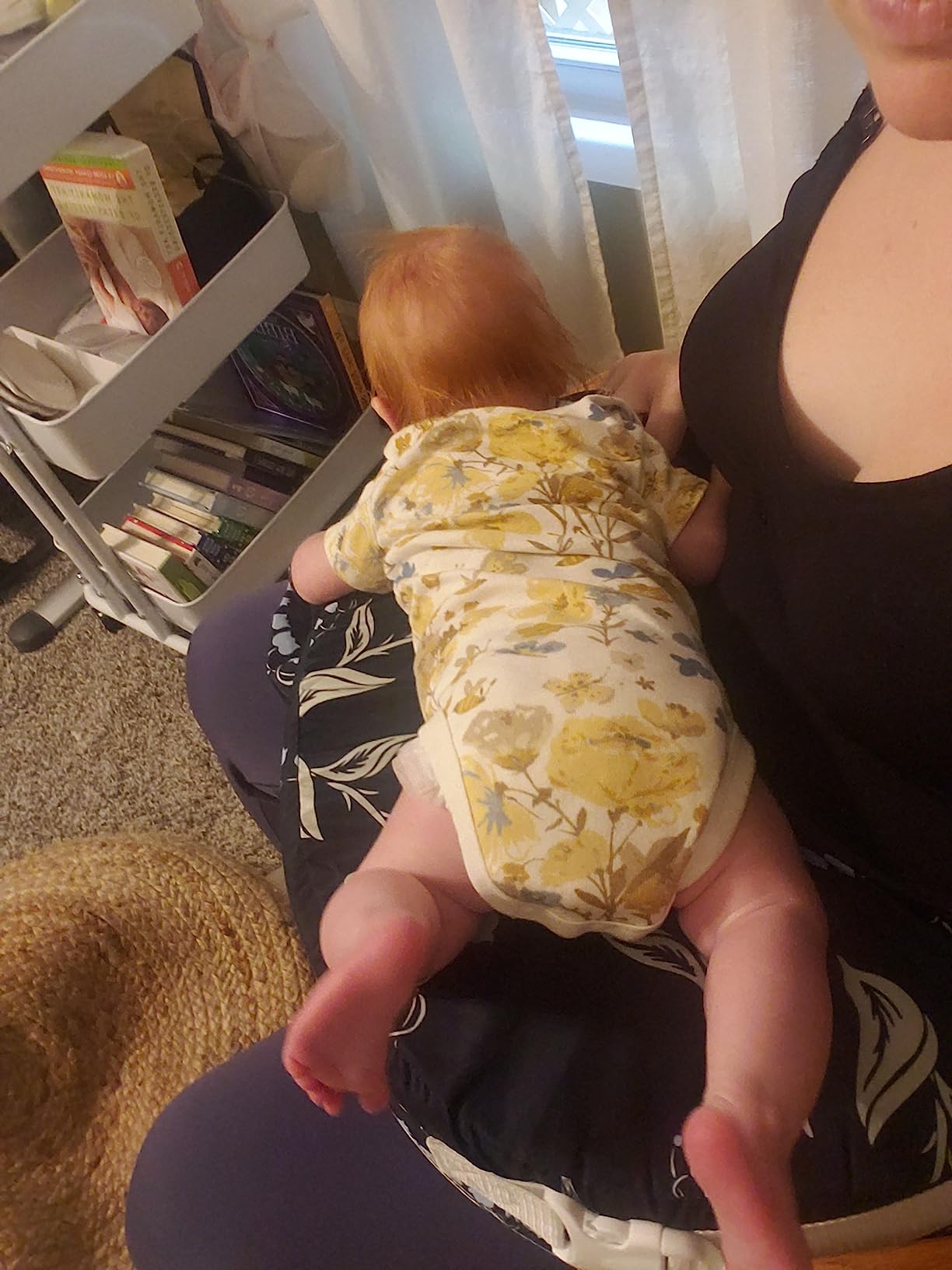 My Brest Friend Original Nursing Pillow Enhanced Ergonomics Essential Breastfeeding Pillow Support For Mom & Baby W/ Convenient Side Pocket, Double Straps & Slipcover, Navy Bluebells customer photo 1