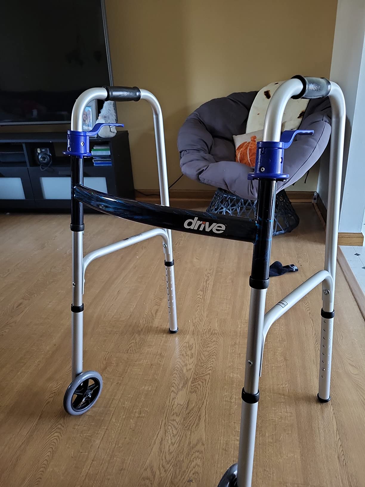 Drive Medical Trigger Release Folding Walker with Contoured Hand Grips | Folding Walker Featuring Trigger Release Mechanism and Contoured Hand Grips for Easy Use Daily for Everyday Use customer photo 1