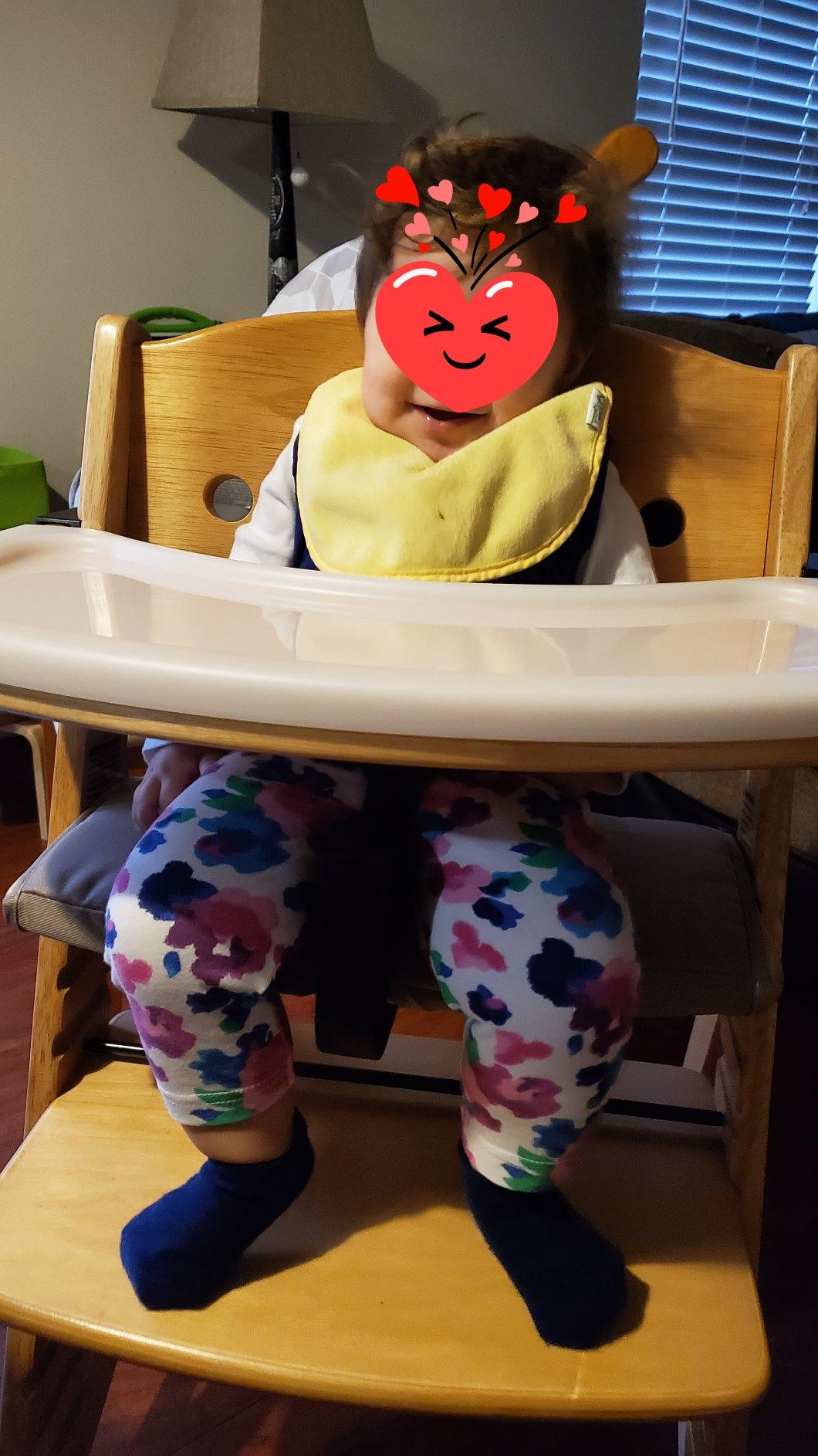 Height Right High Chair with Tray, Natural customer photo 1