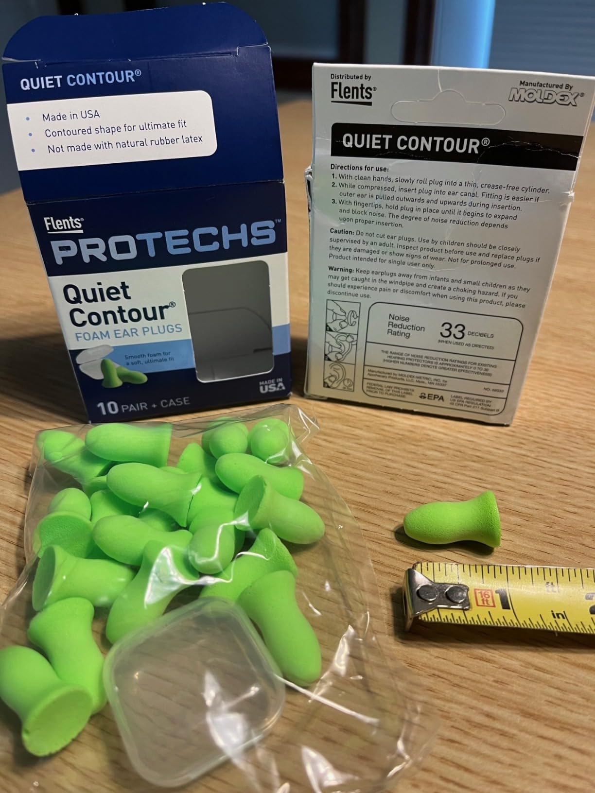 Flents Protechs Quiet Contour Foam Ear Plugs, NRR 33, 10 Pair, Green | Reusable Foam Ear Plugs for Sleeping, Snoring, Loud Noise, Traveling, Concerts, Construction, Studying, Work & Shooting customer photo 1