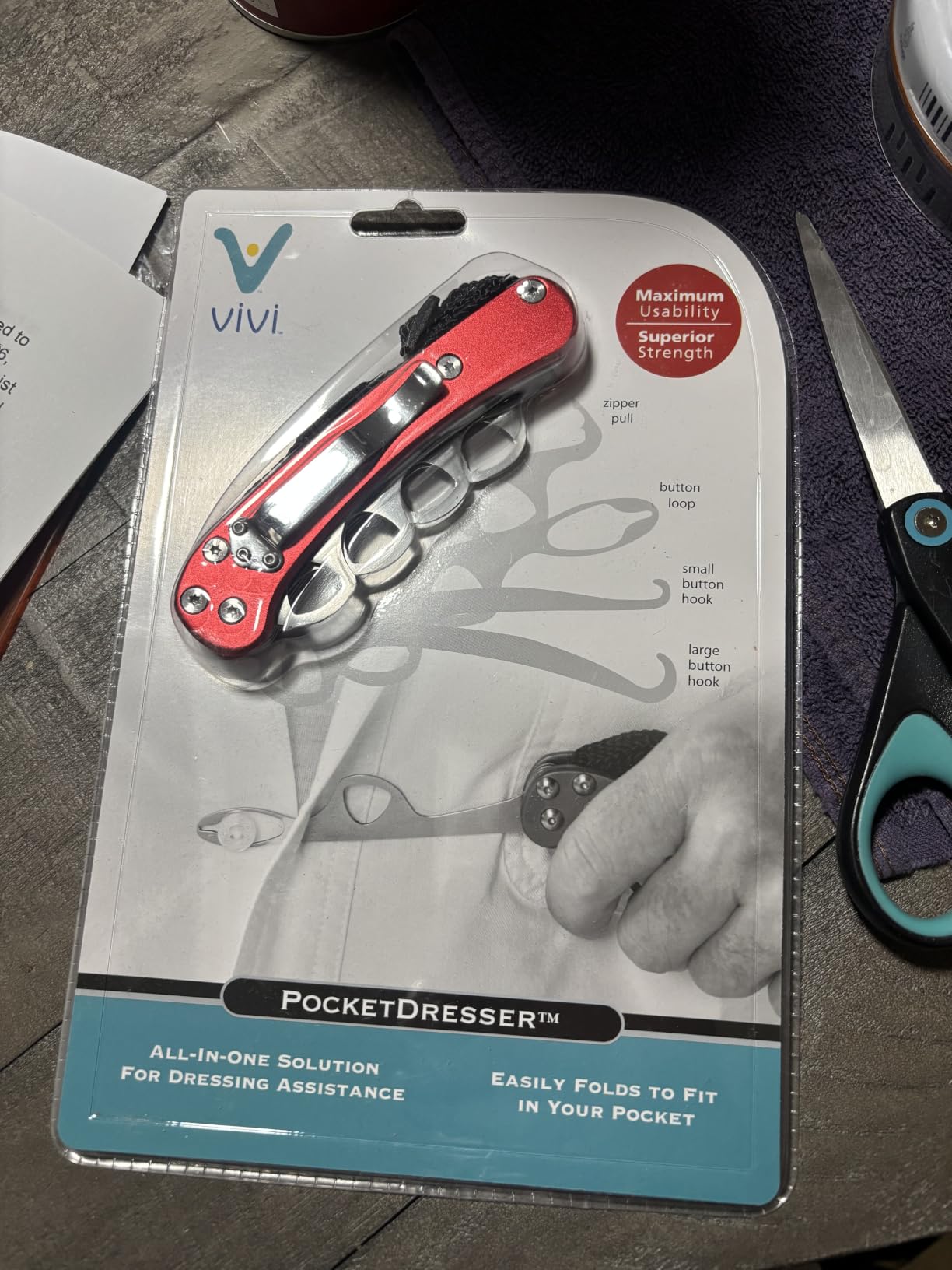 Vive Zipper Pull and Button Hook Pocket Dresser and Dressing Aid for Assistance with Button Hooks, Zipper Pulls and Shoelaces customer photo 2
