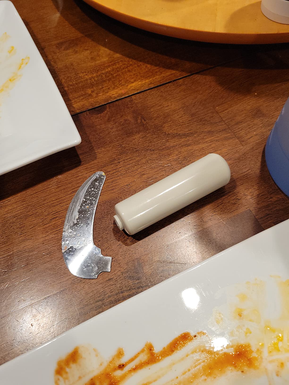 Homecraft Queens Angled Cutlery, Adaptive Rocker Knife, Built Up Handle | Angled adaptive knife with a built-up, easy-to-grip handle for limited or weak grip; rocker-knife cutting motion customer photo 1