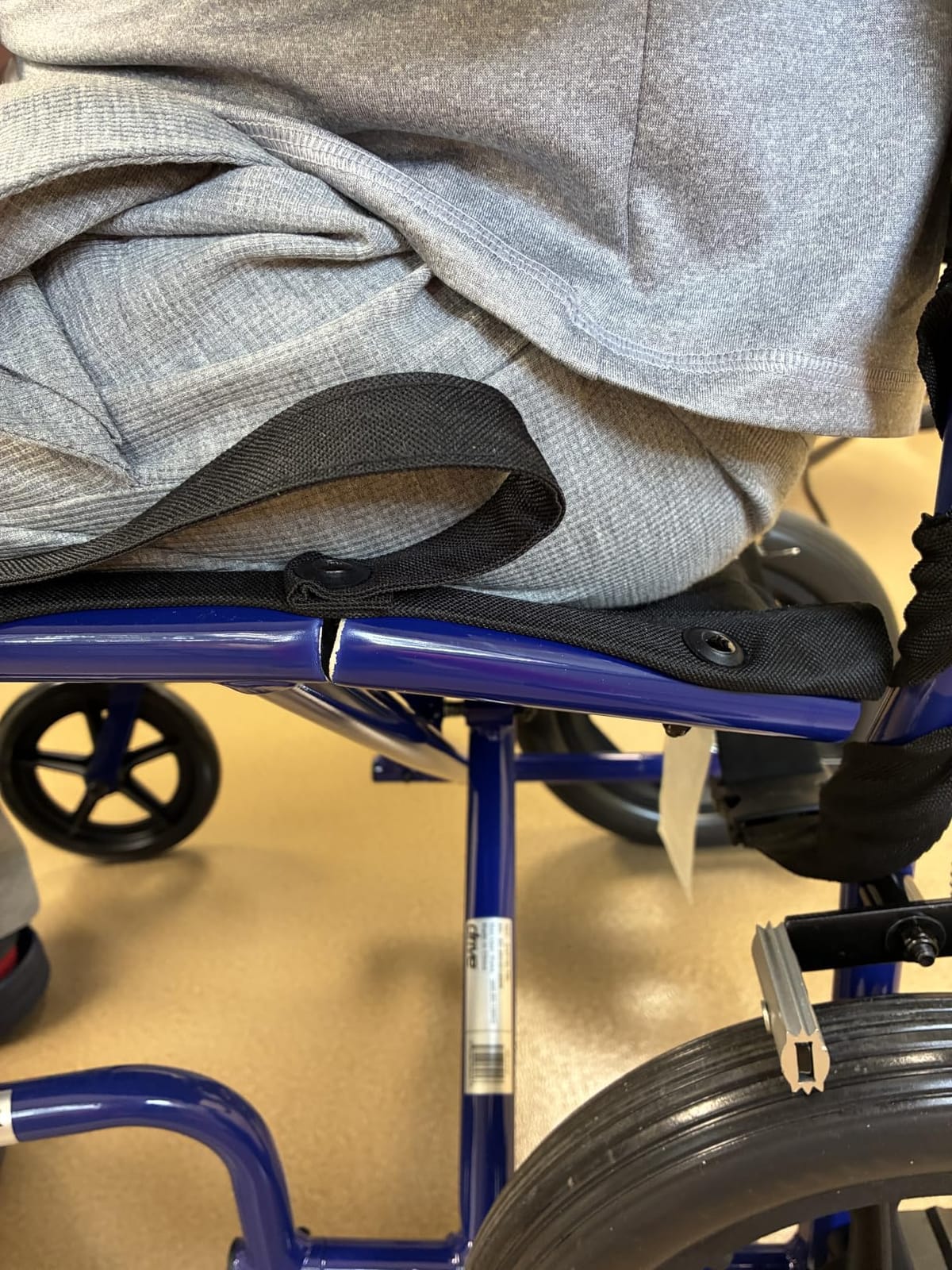 Drive Medical Lightweight Expedition Folding Transport Wheelchair, Blue | Folding Transport Wheelchair Features Hand Brakes, Large Rear Wheels customer photo 2