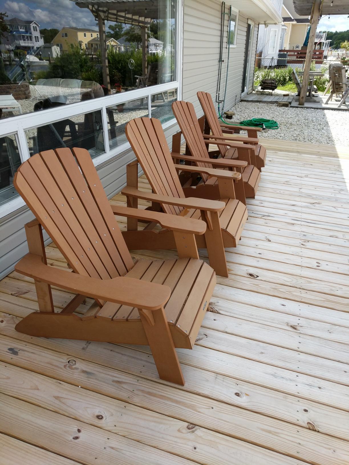 Faux-Wood Adirondack Chair, Weather-Resistant Polystyrene, UV-Protected, 300 lb Capacity, Low-Maintenance Outdoor Seating Furniture customer photo 2