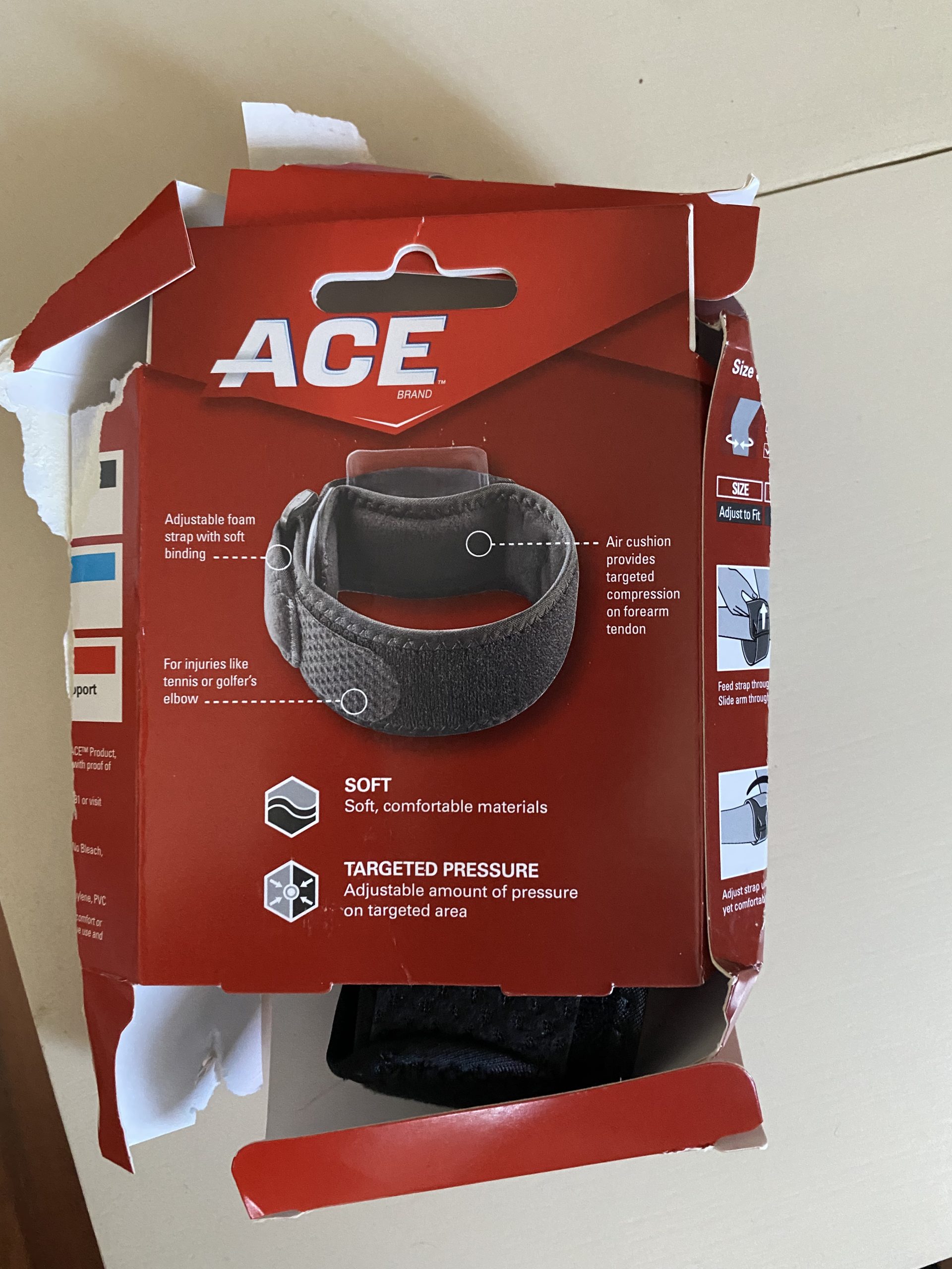 ACE Brand Tennis Elbow Support, Adjustable, Black, 1/Pack customer photo 1