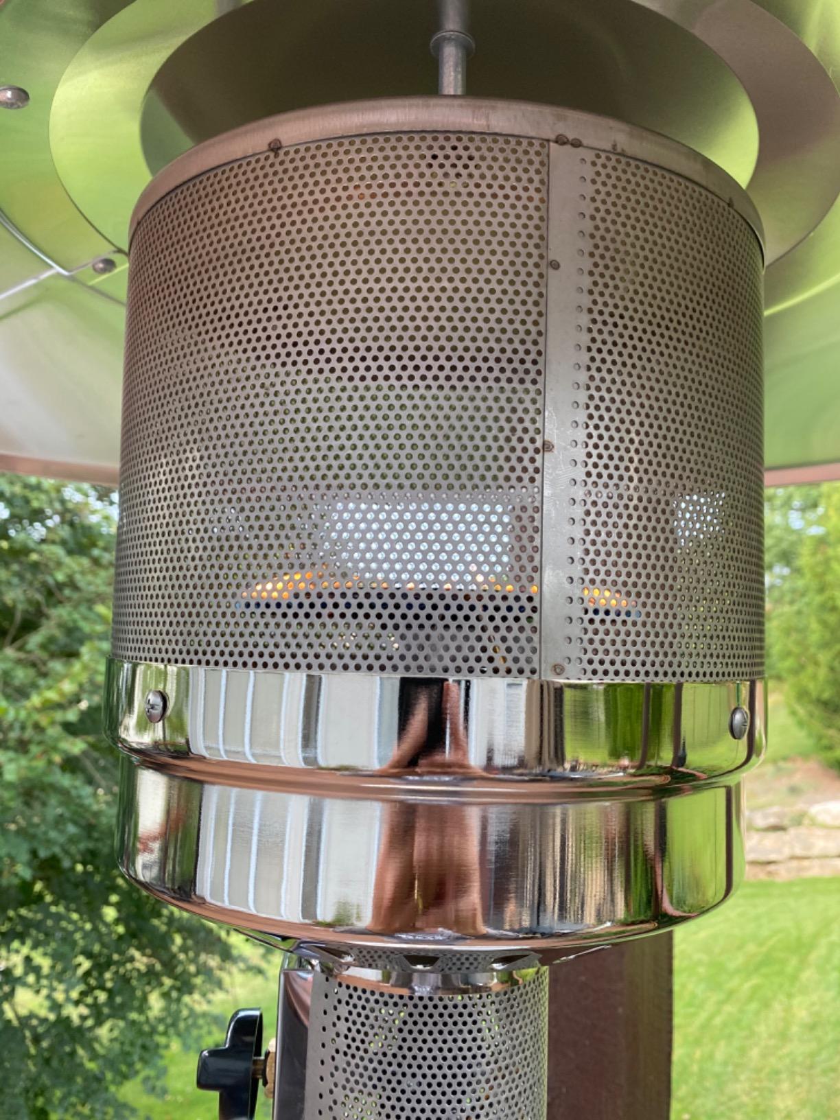 Fire Sense 61130 All Seasons Patio Heater With Wheels 48,000 BTU Output Electronic Ignition System Portable Outdoor Propane Heater Patio Heater - Aqua Blue customer photo 1