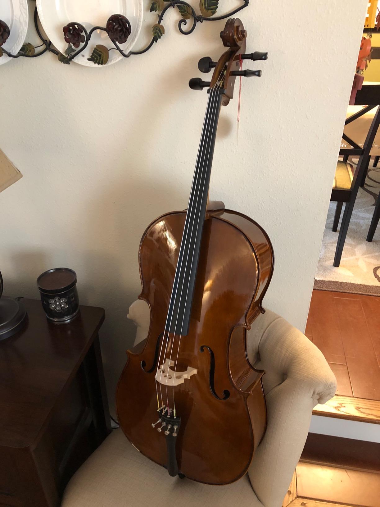 Cecilio 4/4 Full Size Cello, Beginner Cello 4/4, Acoustic Cello Set with Portable Bag, Bow, Rosin, Stand, String Musical Instruments for School Orchestras, Performances customer photo 2