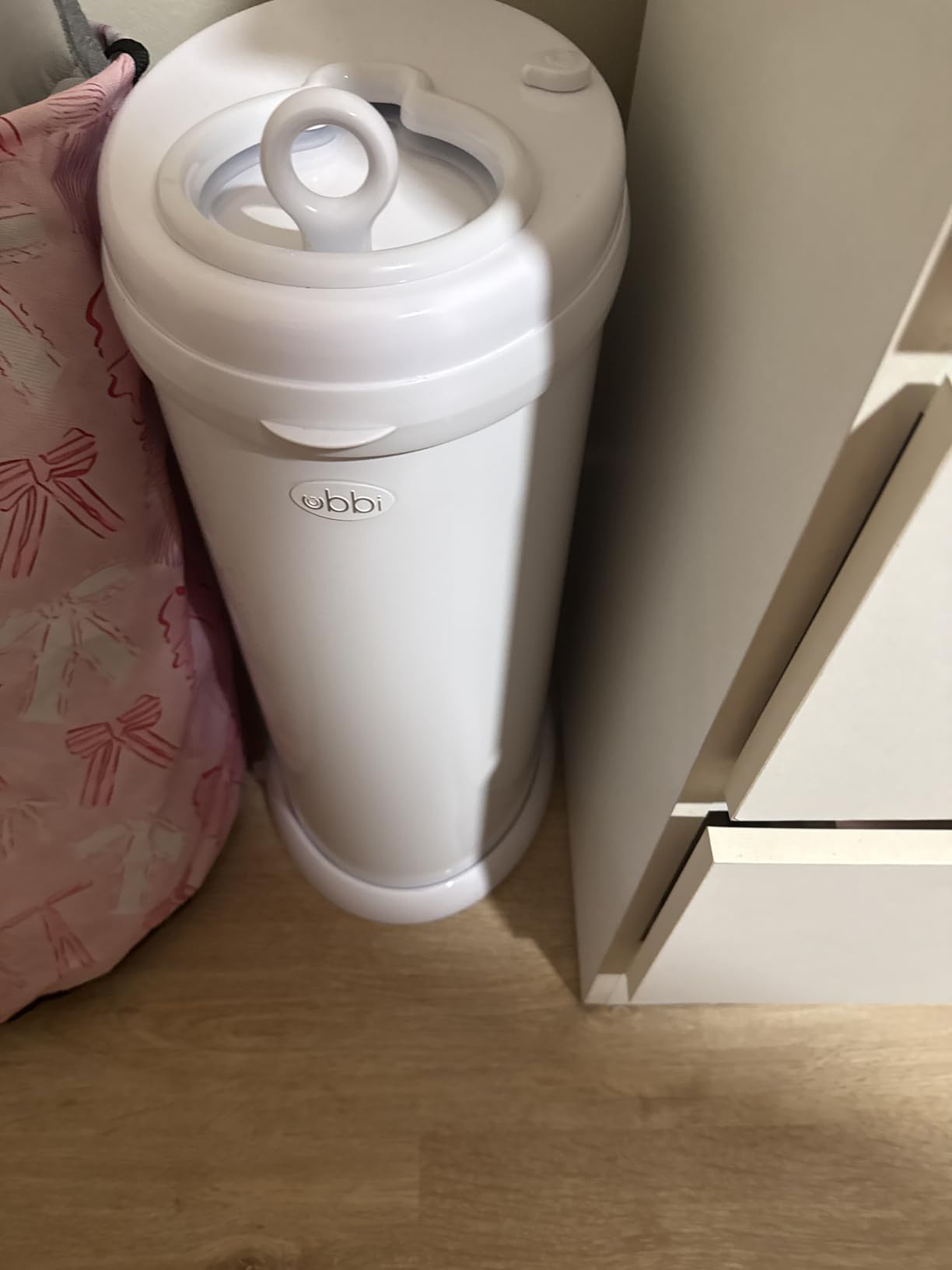 Ubbi Steel Diaper Pail, Odor Locking, No Special Bag Required, Award-Winning, Registry Must-Have, Childproof Safety Lid with Lock, Holds Up To 55 Newborn Diapers, Modern Nursery Essential customer photo 1