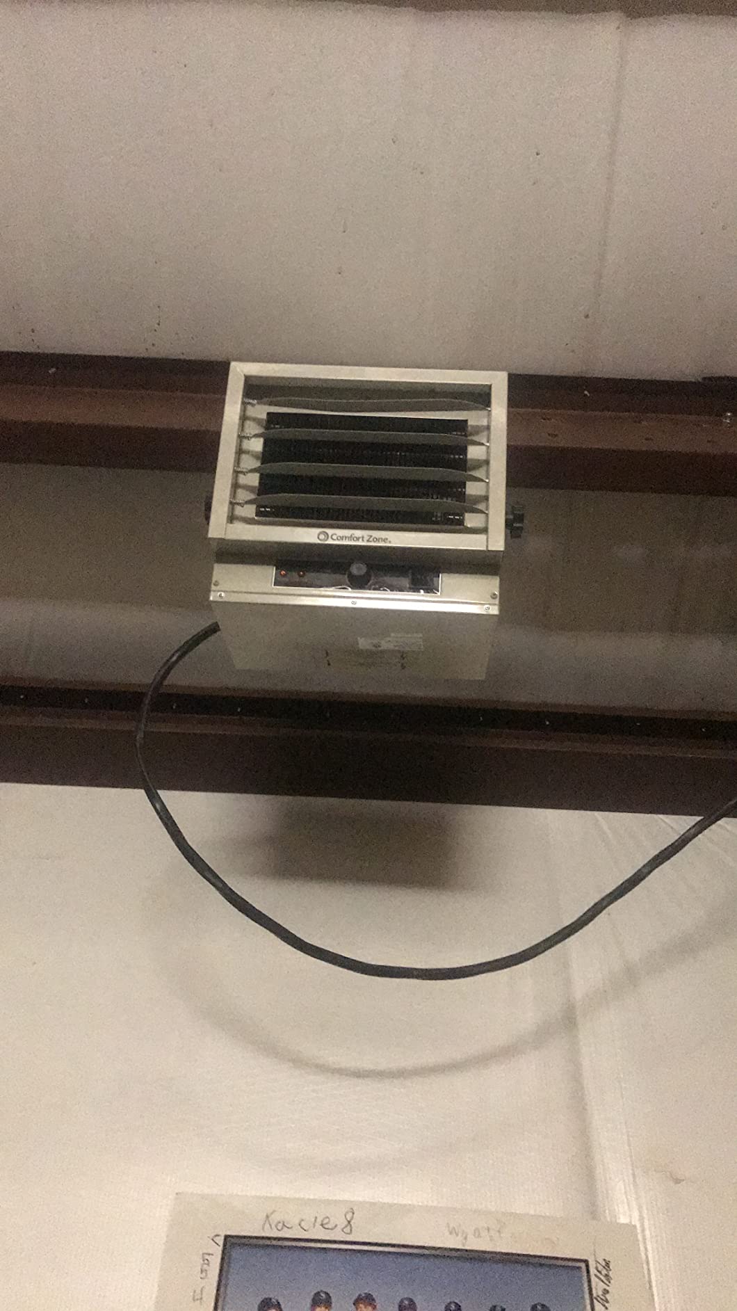 Comfort Zone 5000W Ceiling Mounted Garage Heater, 240V Electric Shop Heater with 3 Heat Settings, Overheat Protection, Indoor Use, ETL Listed, Grey customer photo 1