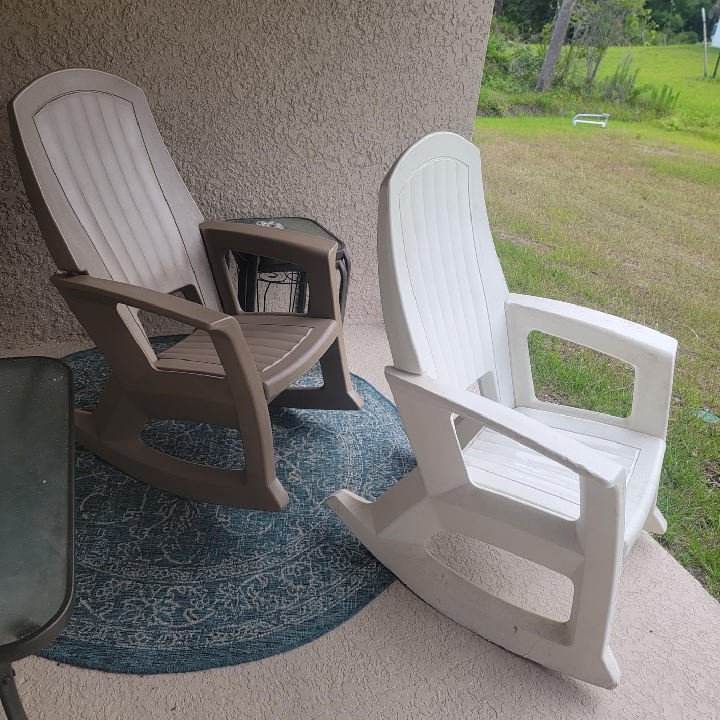 Rockaway Heavy Duty All Weather Patio or Deck Rocking Chair, Taupe | Polyethylene Outdoor Rocker with Backrest and Armrests for Porch, Deck, and Patio customer photo 1