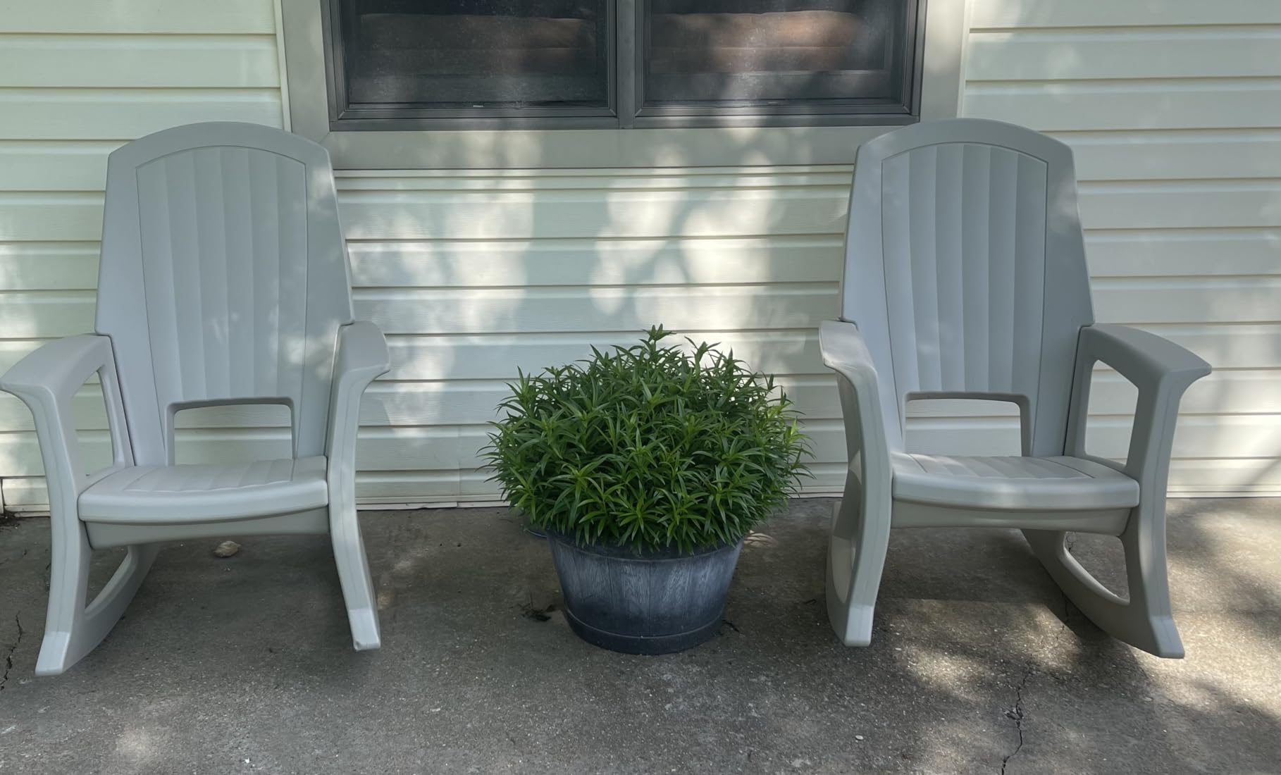 Rockaway Heavy Duty All Weather Patio or Deck Rocking Chair, Taupe | Polyethylene Outdoor Rocker with Backrest and Armrests for Porch, Deck, and Patio customer photo 2