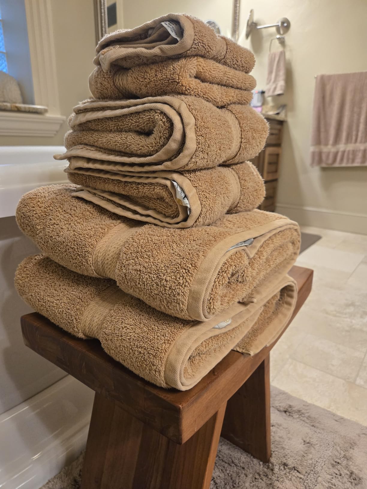 SUPERIOR Egyptian Cotton Ultra Plush & Absorbent, 6 Piece Set, Latte customer photo 1