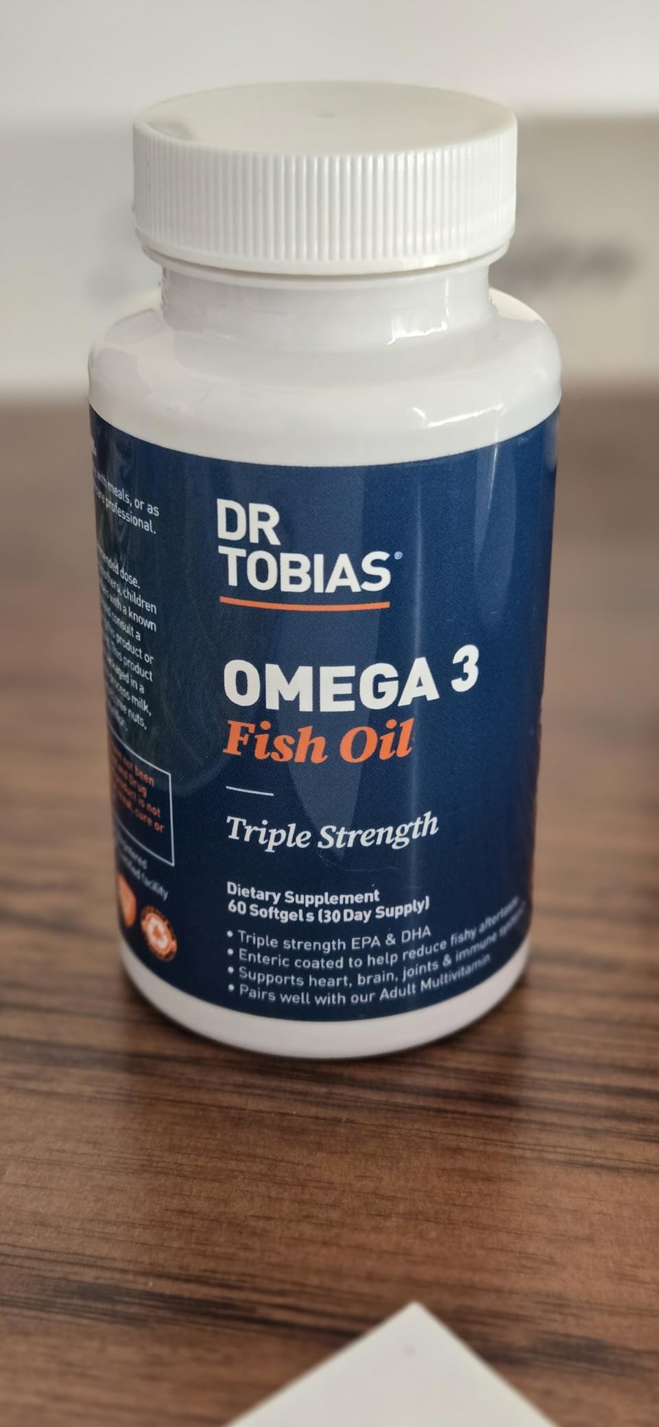 Dr. Tobias Omega 3 Fish Oil 2000mg Triple Strength | 180 Softgels | Heart, Brain & Joint Support | 2,000 mg Fish Oil | 800 mg EPA + 600 mg DHA | Delayed Release Omega 3 Supplement customer photo 1