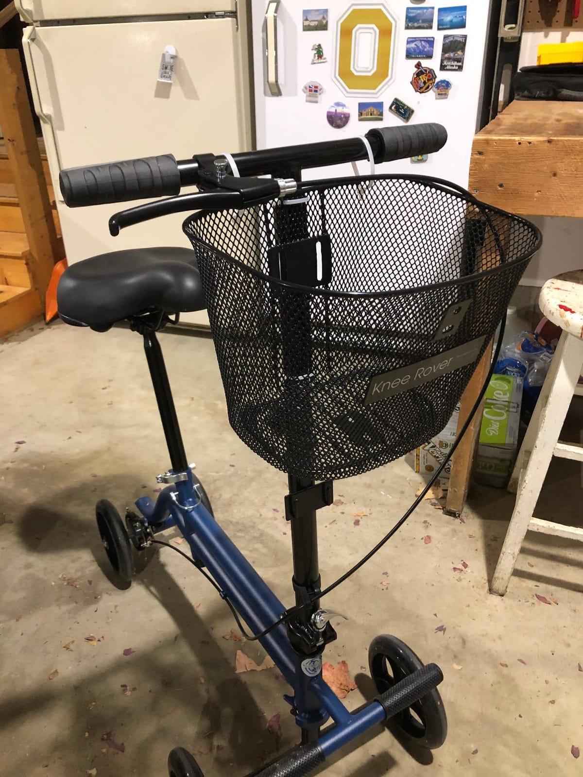 KneeRover Steerable Seated Scooter Mobility Knee Walker, Blue | Sitting Scooter with Leg Rest, Comfortable Gel Seat customer photo 2