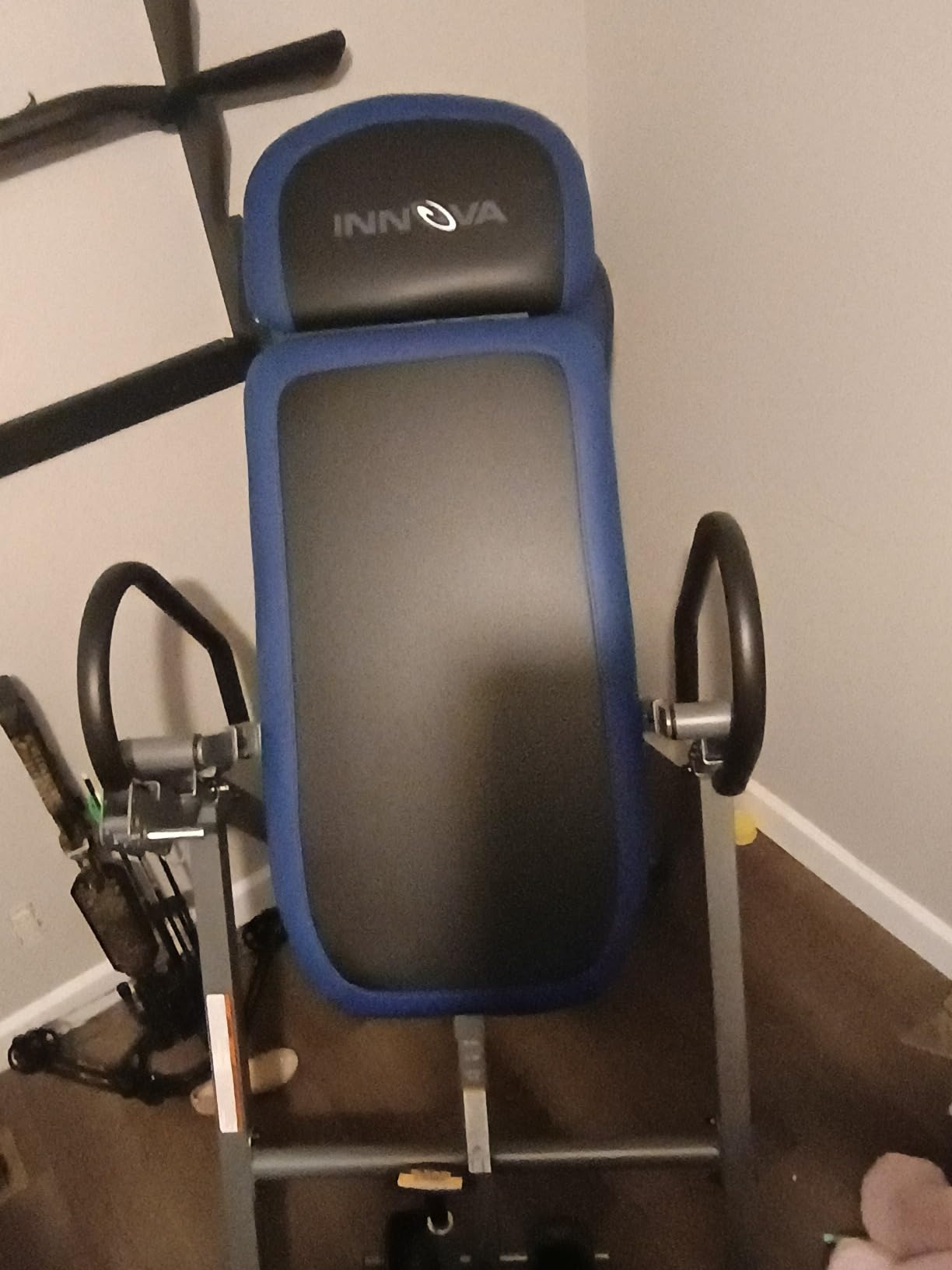 INNOVA HEALTH AND FITNESS ITM4800 Advanced Heat and Massage Inversion Table, Black/Blue/Gray customer photo 1