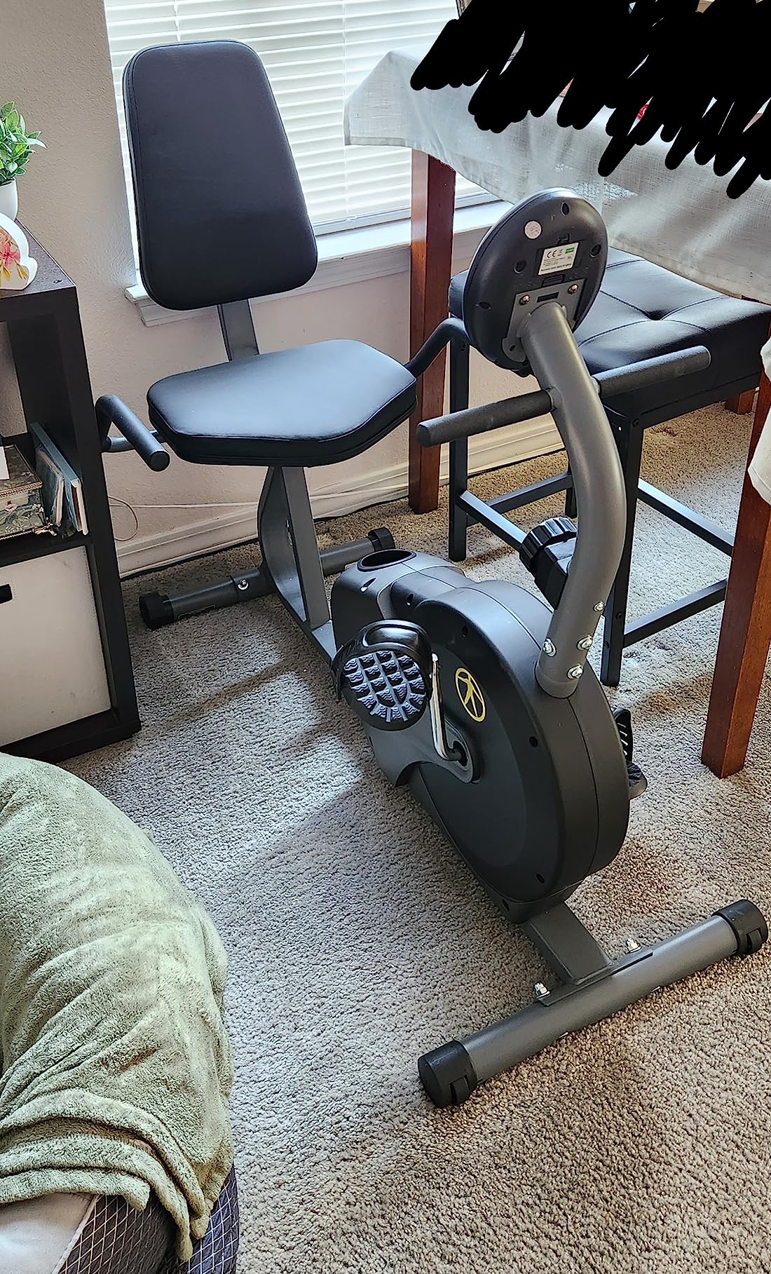 Marcy Magnetic Recumbent Bike with Adjustable Resistance and Transport Wheels NS-716R customer photo 1