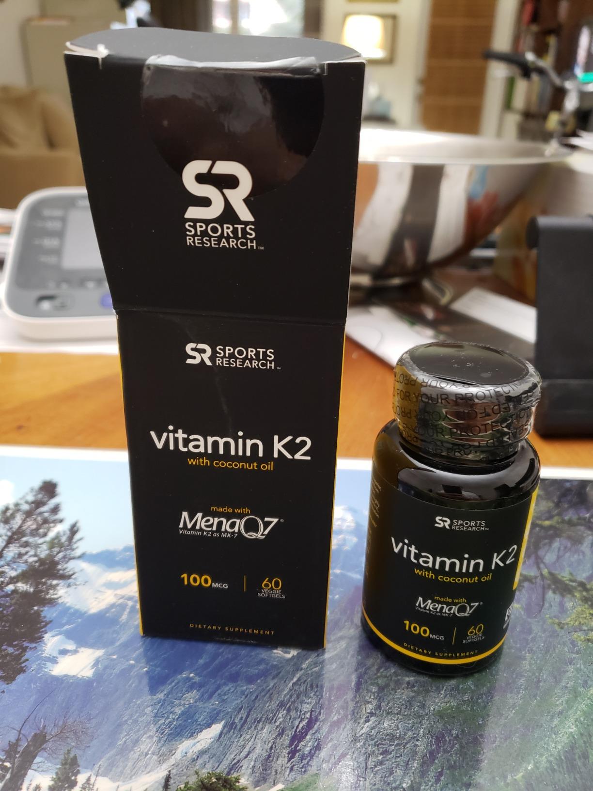 Sports Research Vitamin K2 as MK-7 100mcg, 60 Count Plantgels | Supports Bone & Heart Health w/Highly Bioavailable MK-7 & Coconut MCT oil for Better Absorption, Plant-Based, Soy-Free customer photo 1