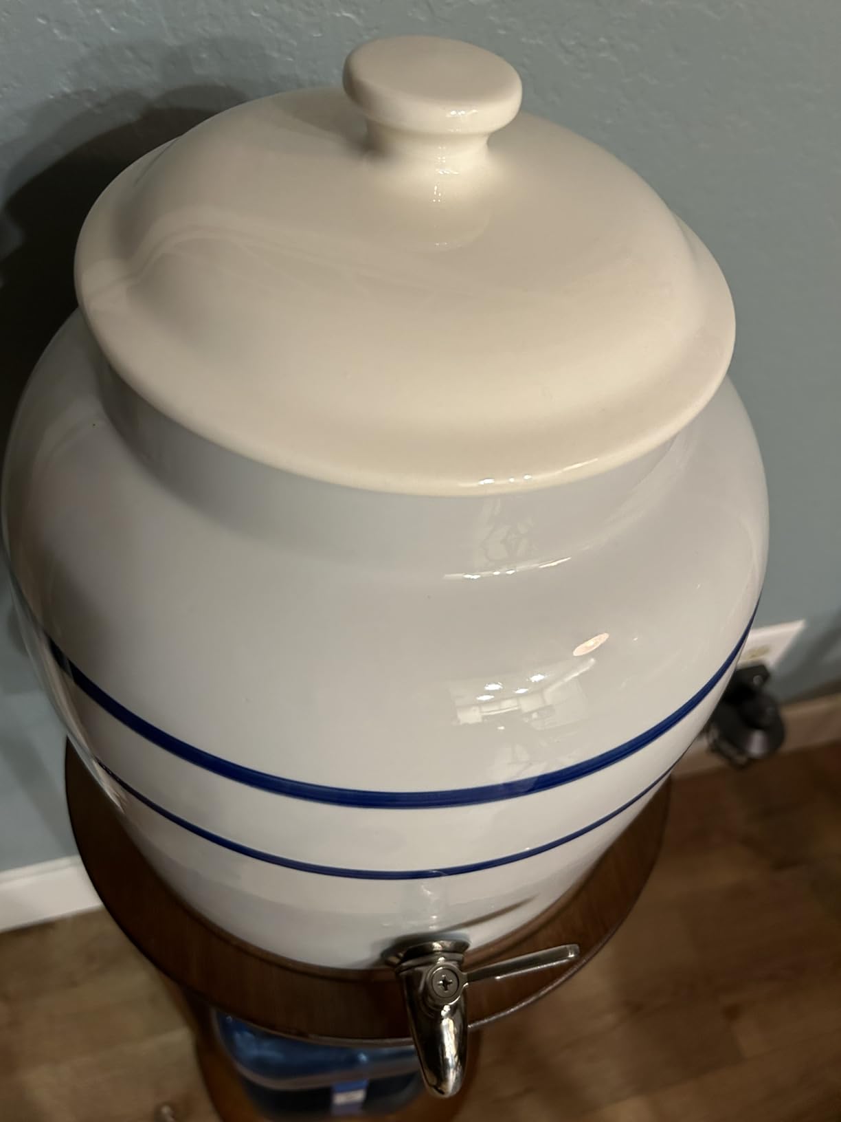 New Wave Enviro Porcelain Water Dispenser, Classic Blue Stripe customer photo 2