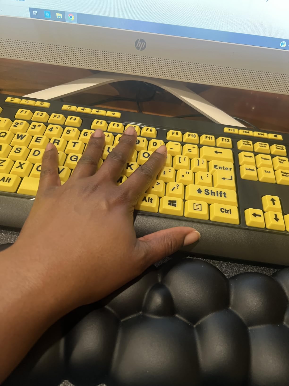 Adesso AKB-132UY Luminous 4 X Large Print USB Keyboard, Black Yellow | Multimedia Desktop customer photo 1