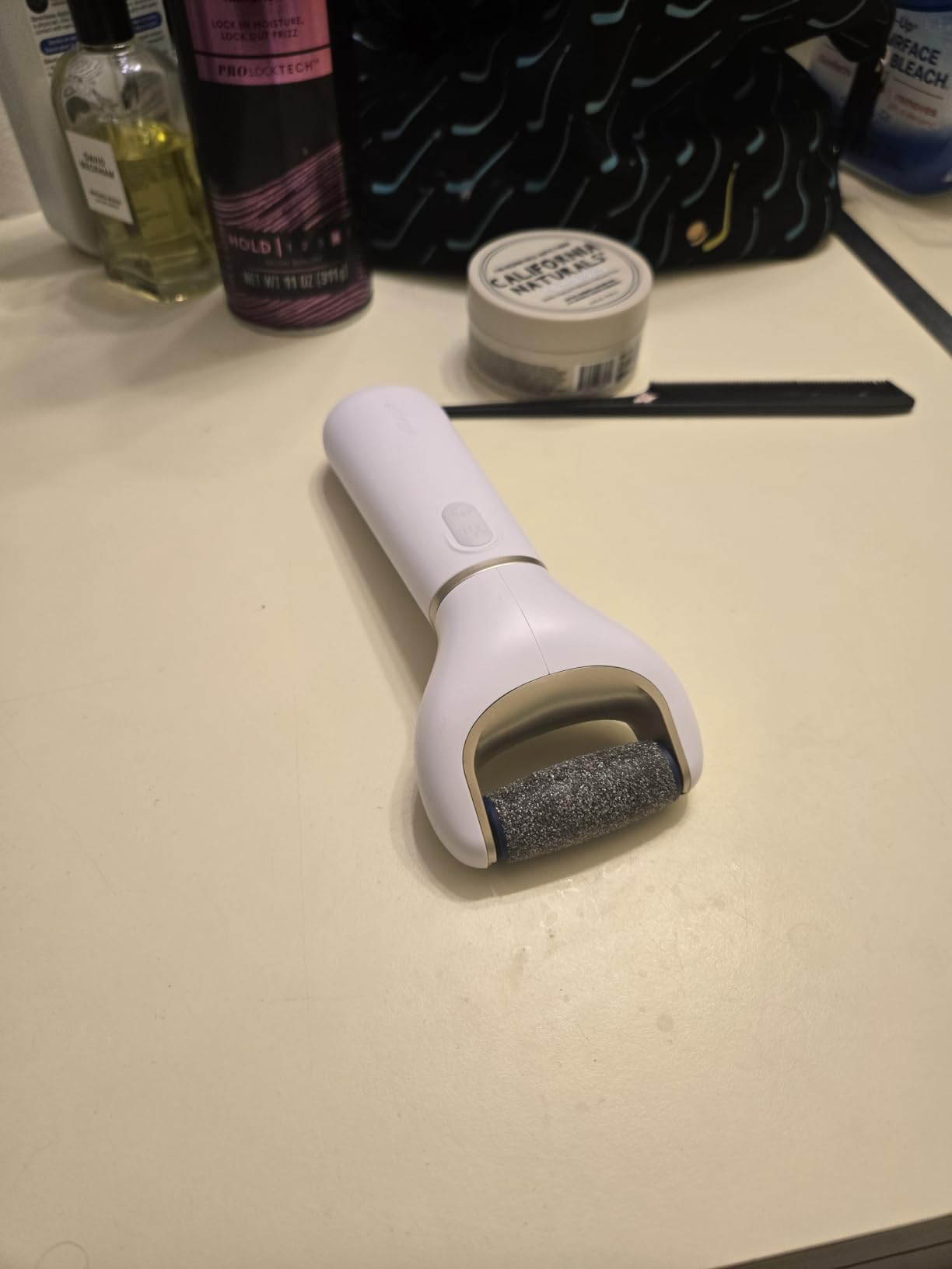 Amopé Pedi Perfect Electric Callus Remover Foot File w/ Diamond Crystals, Pedicure Tool for Feet, Removes Hard & Dead Skin, Feet Scrubber & Buffer, Splashproof, w/ Extra Coarse Roller Head customer photo 1
