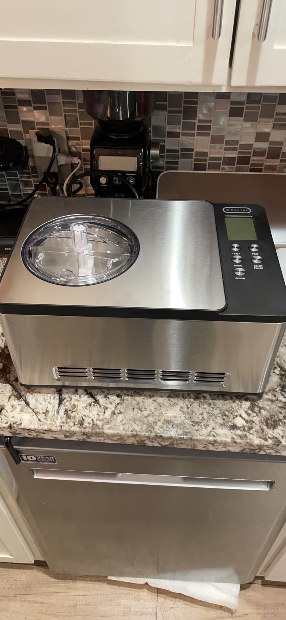 Whynter Ice Cream Maker Machine Automatic 2.1 Qt. with Built-In Compressor, LCD Digital Display & Timer, No Pre-Freezing, ICM-200LS, Stainless Steel customer photo 1